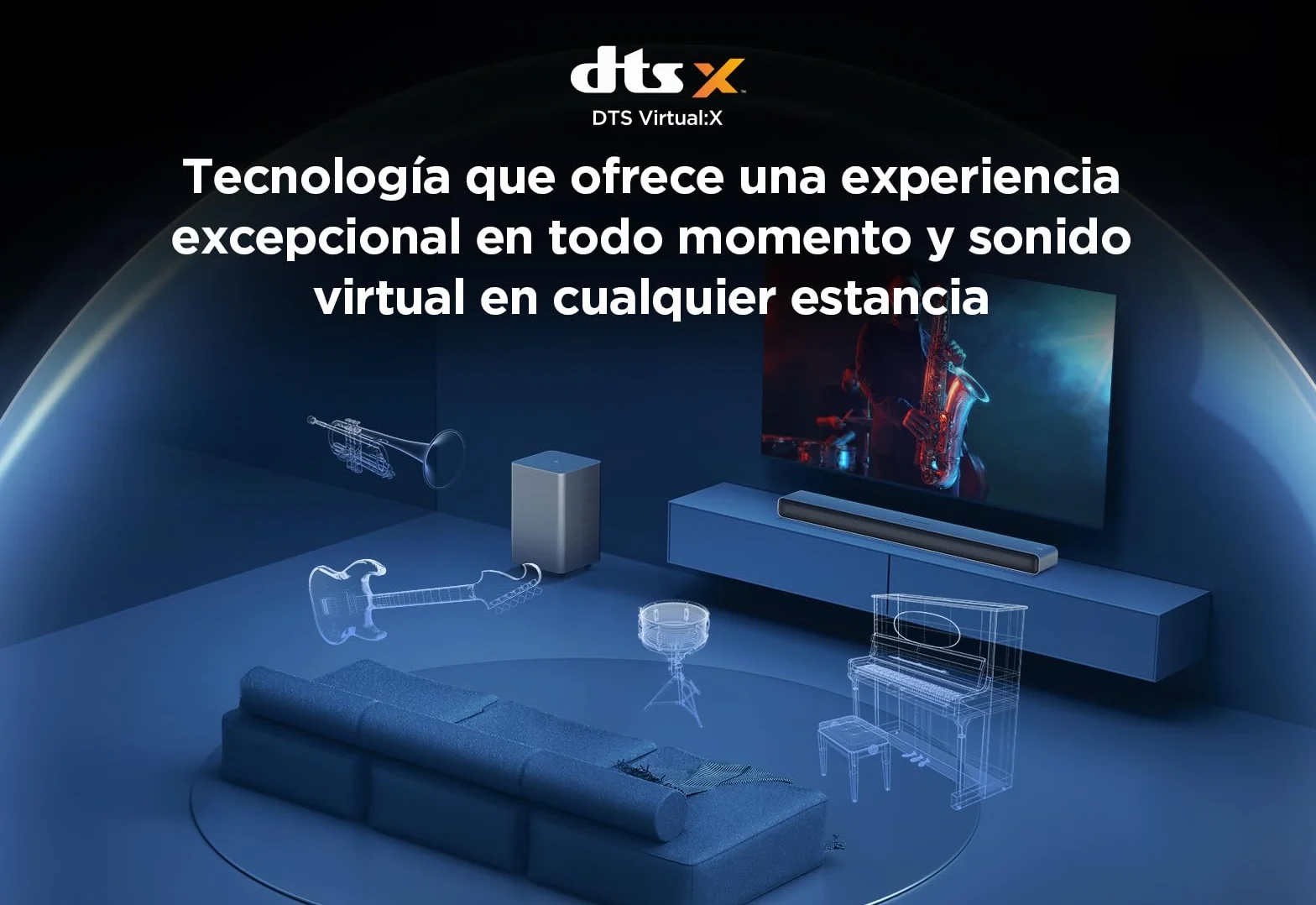 TCL S55HE Barra de Sonido 2.1 220W Subwoofer Inalámbrico Dolby Atmos DTS Virtual:X HDMI eARC Bluetooth 5.3