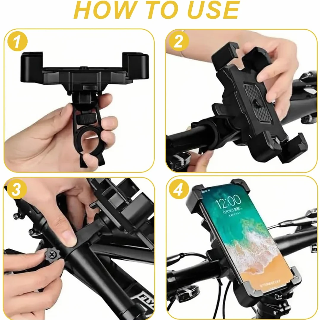 Soporte Movil Moto y Bicicleta Universal 360º - Porta Teléfono con Liberación Rápida - Ajustable, Compatible con iPhone, Samsung, Xiaomi