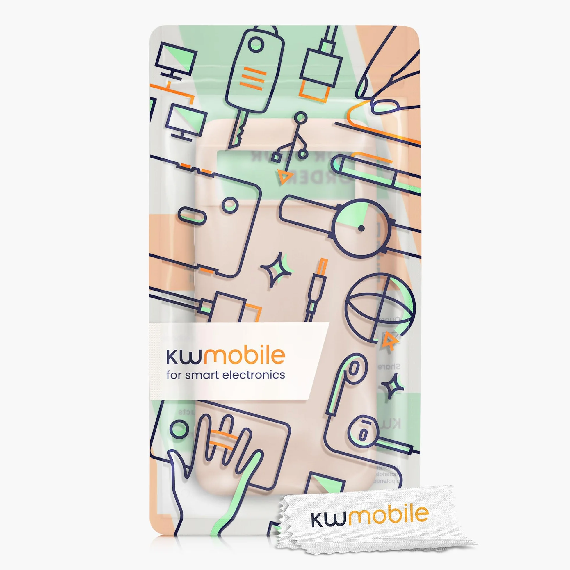 kwmobile Funda para Google Pixel 8 Carcasa - Ultrafina de TPU y Silicona con Bordes elevados anticaídas - Beige Rosa Claro