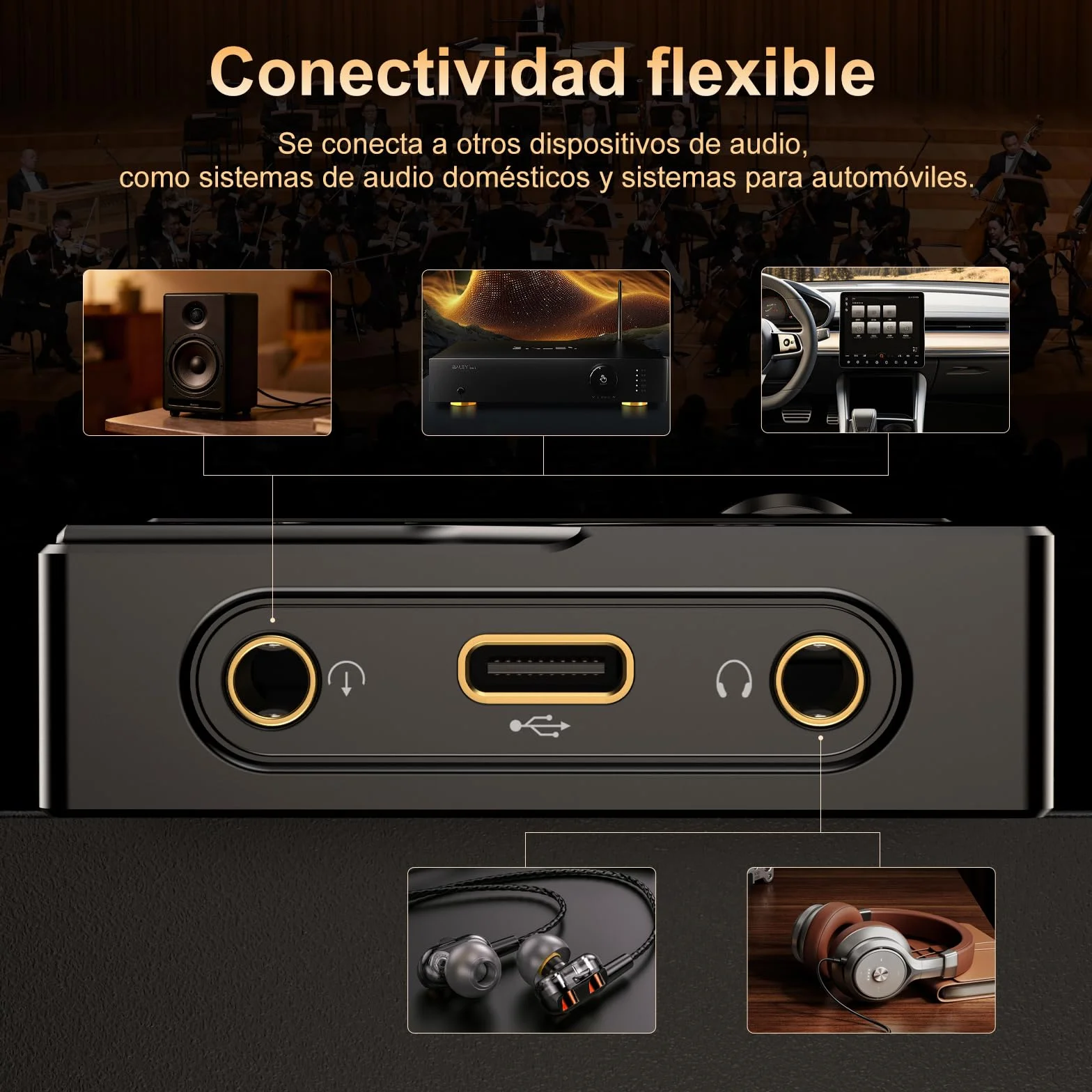 Reproductor MP3 de Alta fidelidad de 64 GB, Reproductor de Audio Digital de Alta resolución DSD sin pérdidas, Reproductor de Audio FLAC DAC portátil, Reproductor de Audio de 192 kHz/24 bits. (Black)