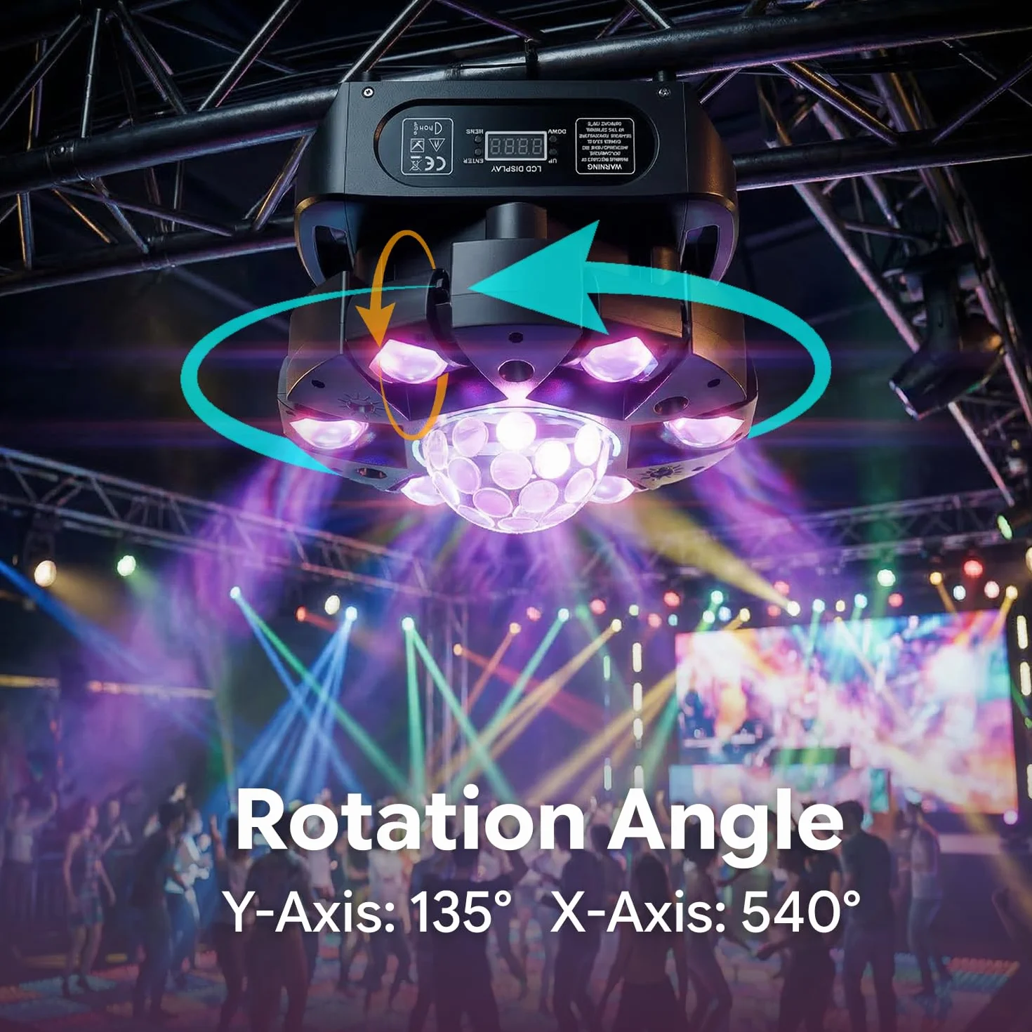 Lyre LED 150W Beam Luz de escenario RGBW con control remoto y bola discoteca, iluminación de noche DJ 25 canales juegos de luz para bar, club, discoteca, fiesta, disco