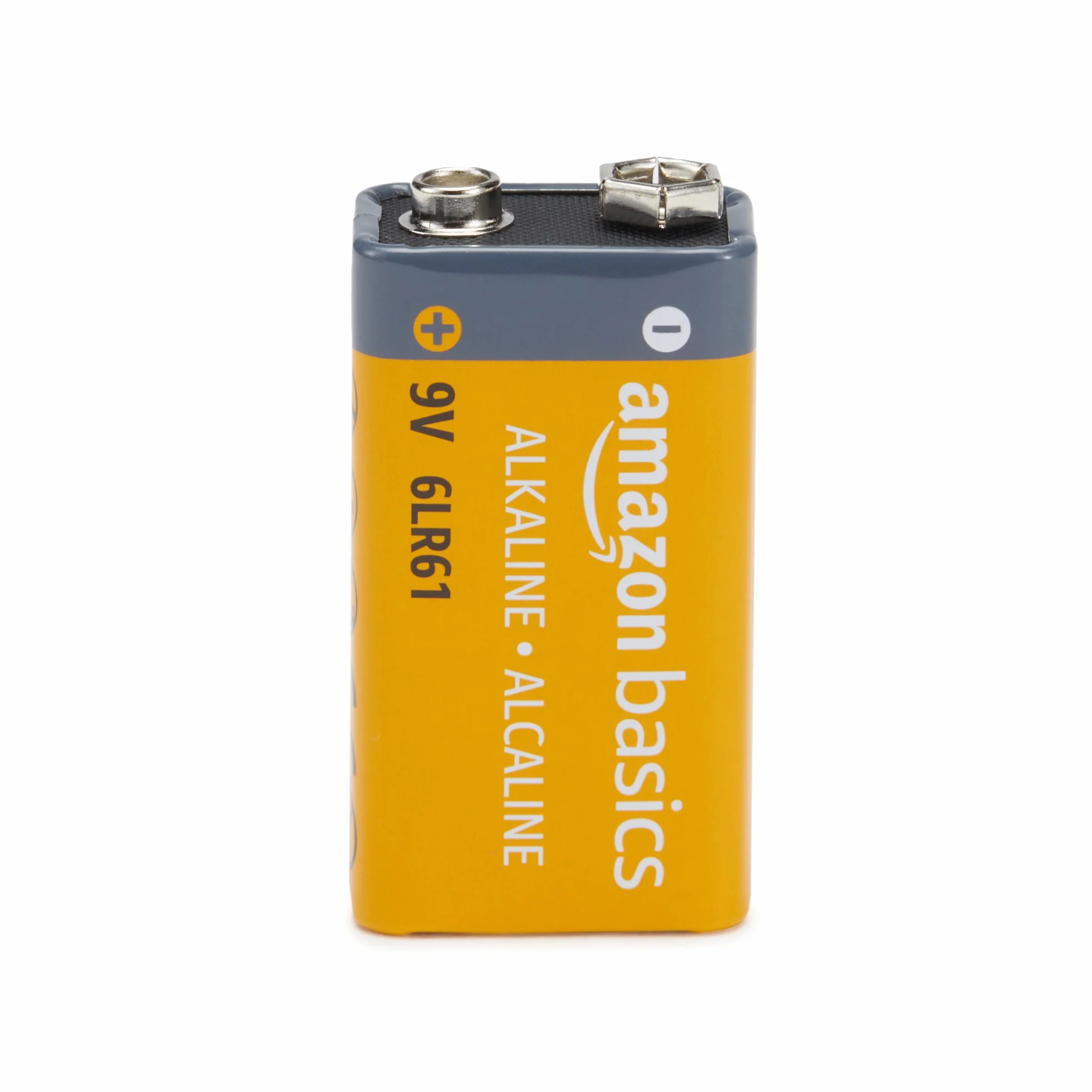 Amazon Basics - Paquete de 4 pilas alcalinas de 9 V, 9 V/6LR61, vida útil de 5 años, para detector de humo/monóxido de carbono, electrónica y audio
