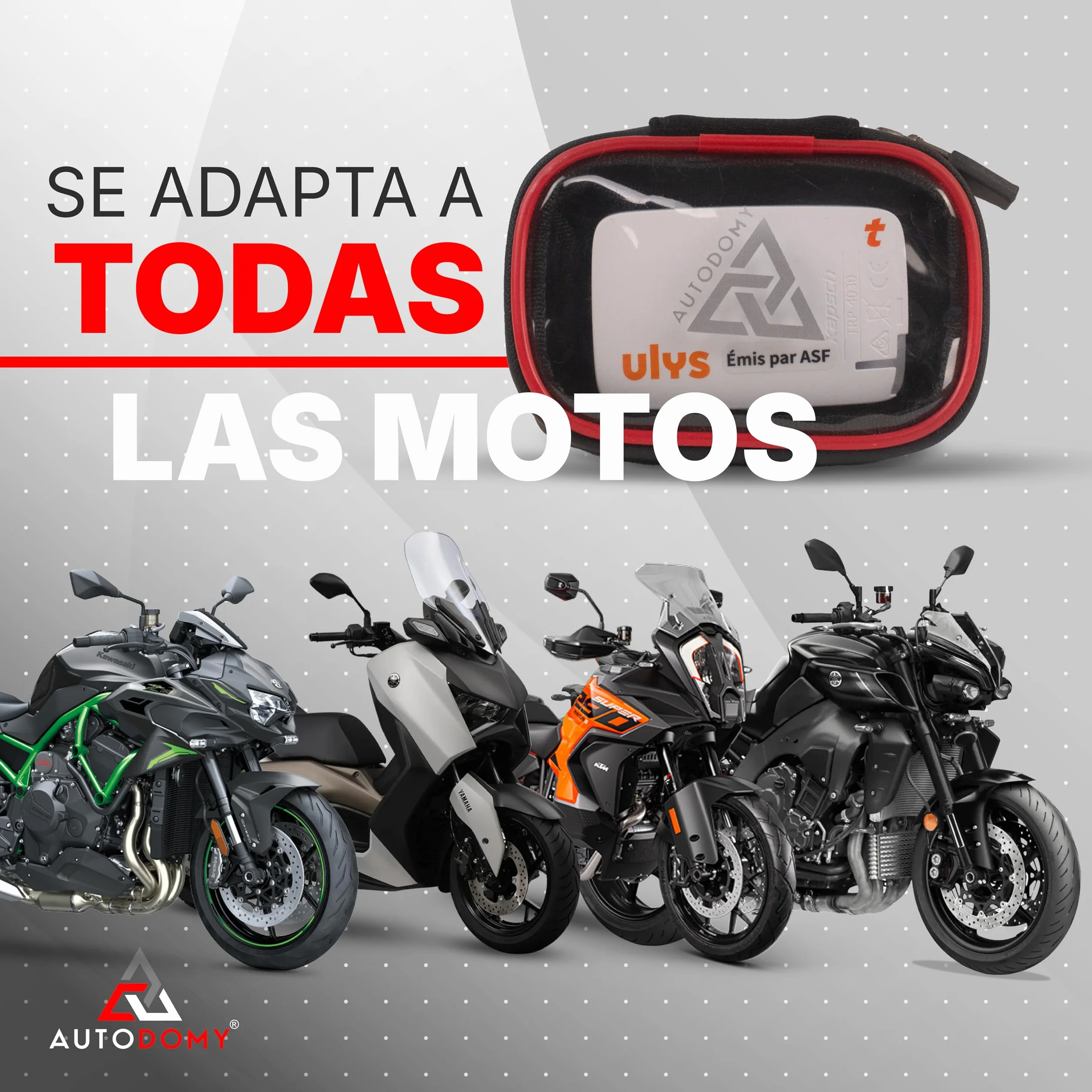 Soporte para Moto Impermeable Neopreno 9.4x6.8 cm Estuche Porta Telepeaje