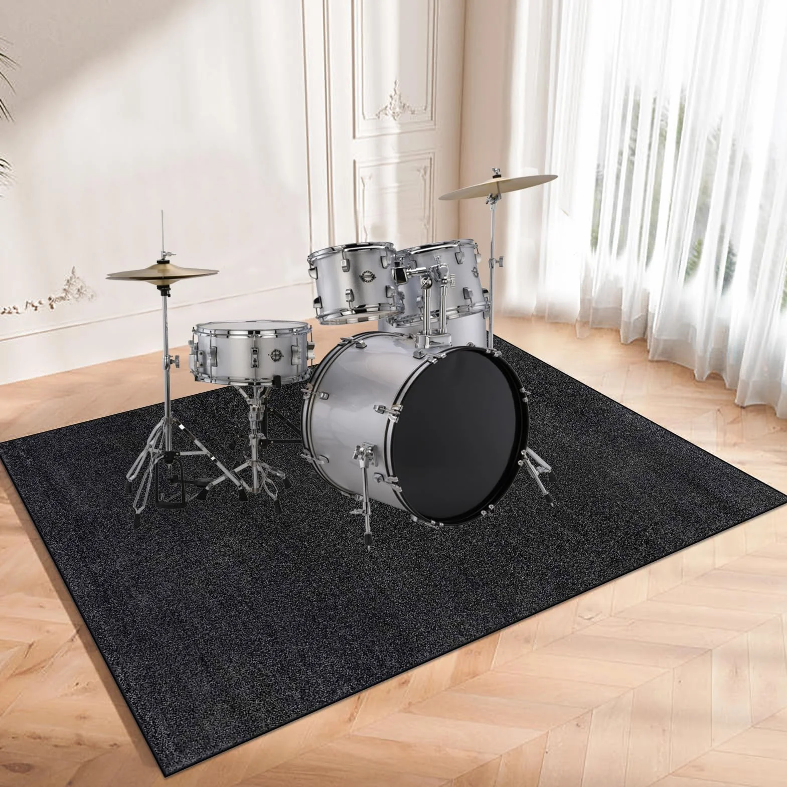 230 x 200 cm Alfombras Acusticas Tambor Alfombra Alfombra Bateria Electronica Alfombra para Bateria Acustica Alfombra Bateria Kit Profesional de Batería de Jazz Electrónico Alfombras de Batería