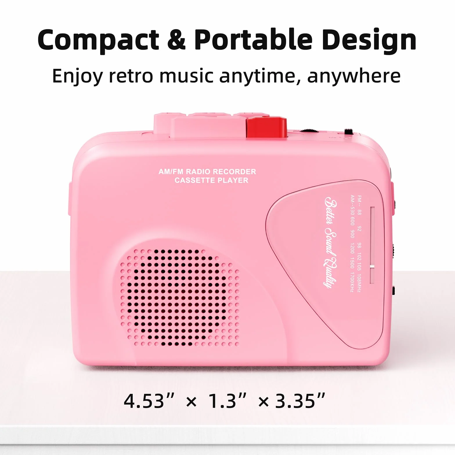 Reproductor de Casetes Portátil con Radio AM/FM, Grabadora y Altavoz Integrado