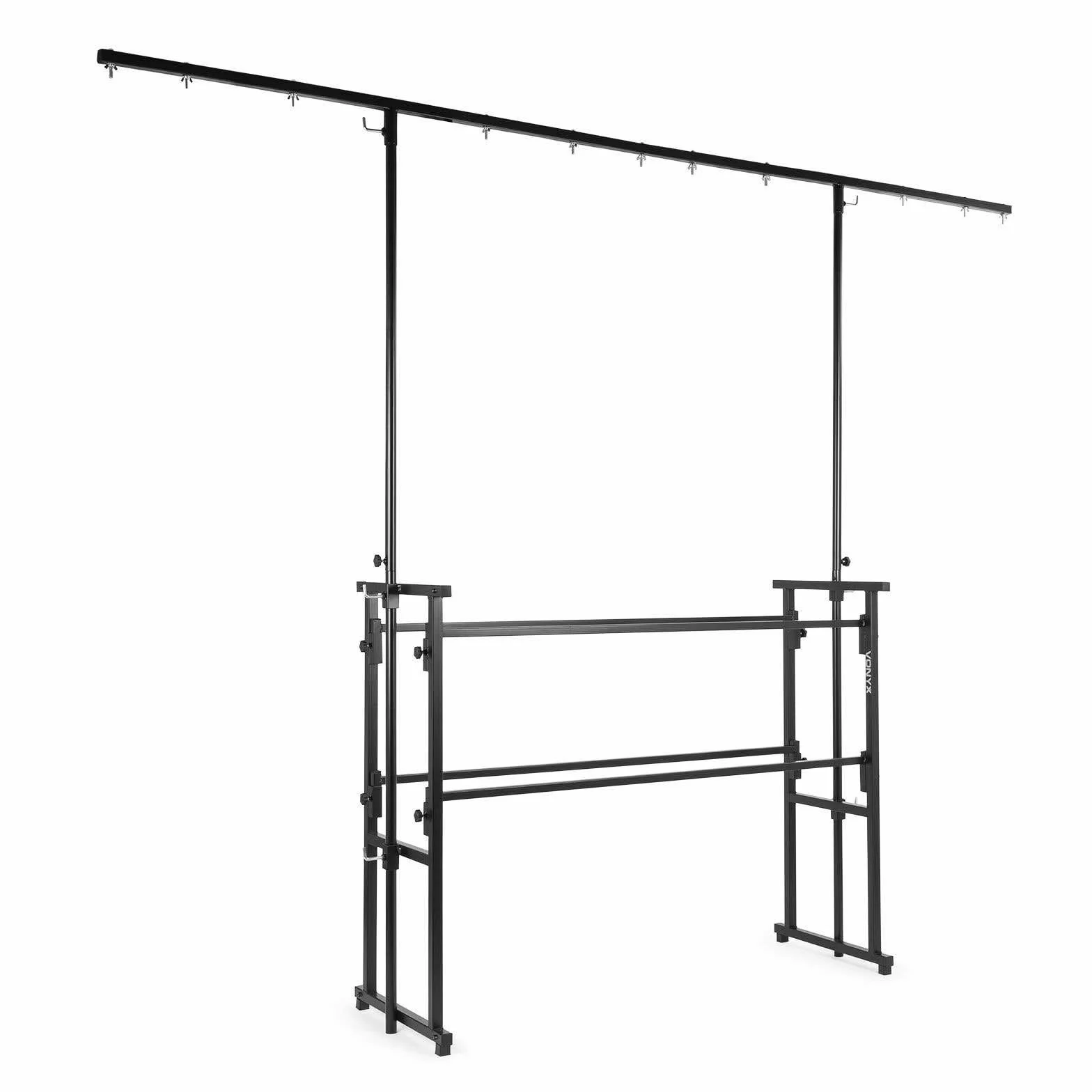vonyx Pro Disco Soporte Traverse Luz Soporte Luz de trípode (All in One, para, altura regulable hasta 11 suspensiones 201 – 240 cm, pies de goma antideslizantes, stahlkronstruktion) Negro
