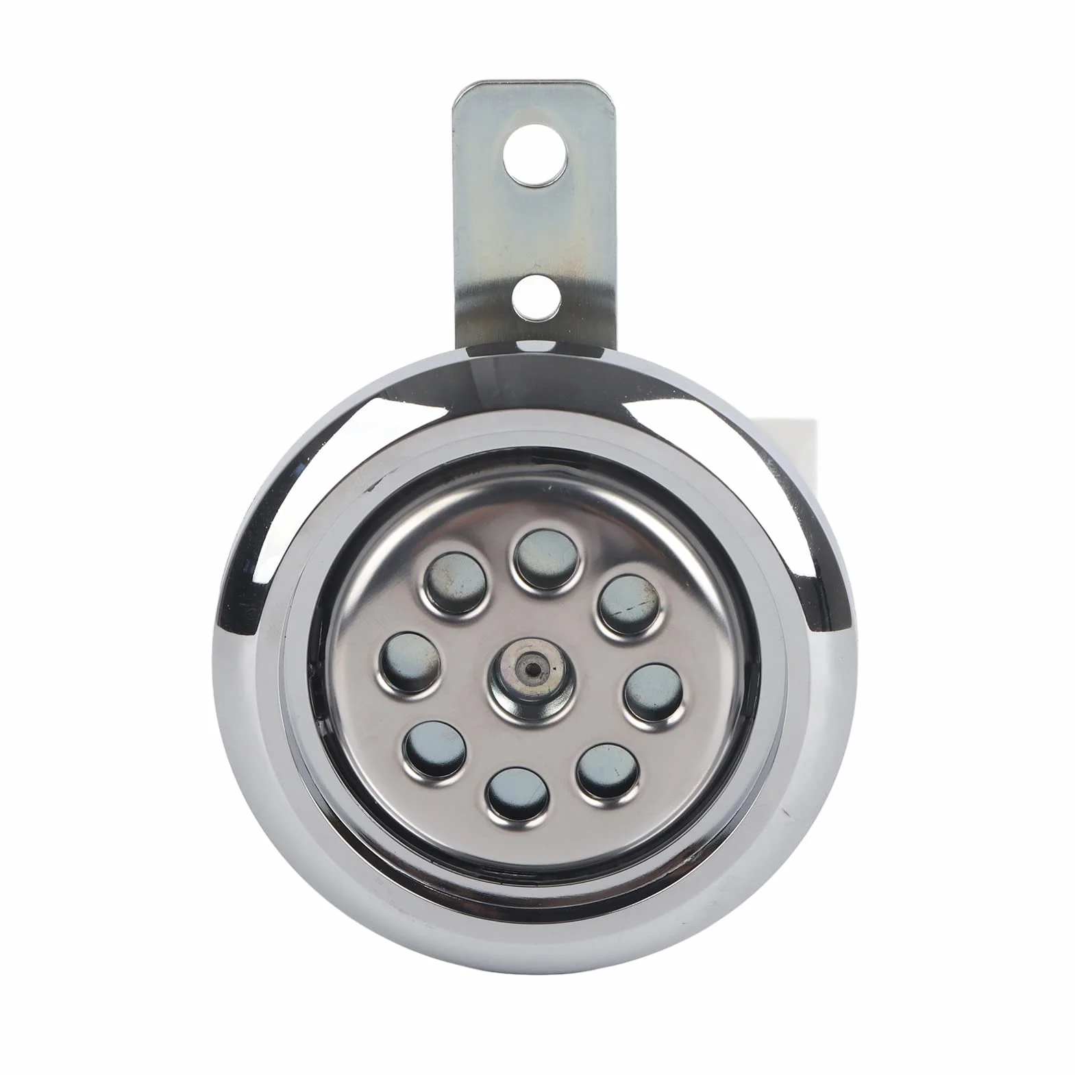 Bocina de motocicleta universal impermeable 110dB ruidoso 12 V 85 mm con cubierta cromada en forma de panal J8p924