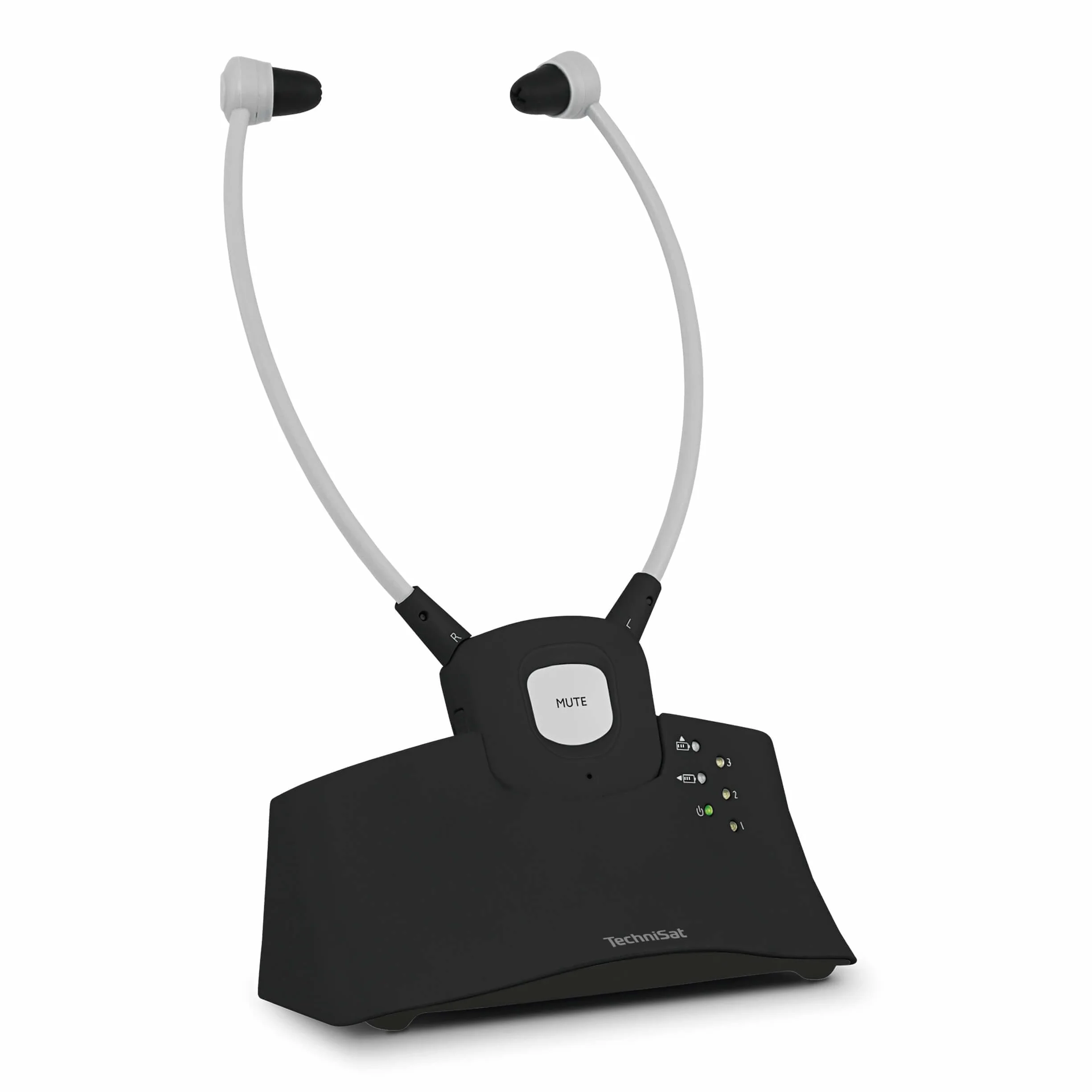 TechniSat STEREOMAN ISI 3 - Auriculares inalámbricos estéreo para televisores y Equipos de música con Base de Carga, Color Negro