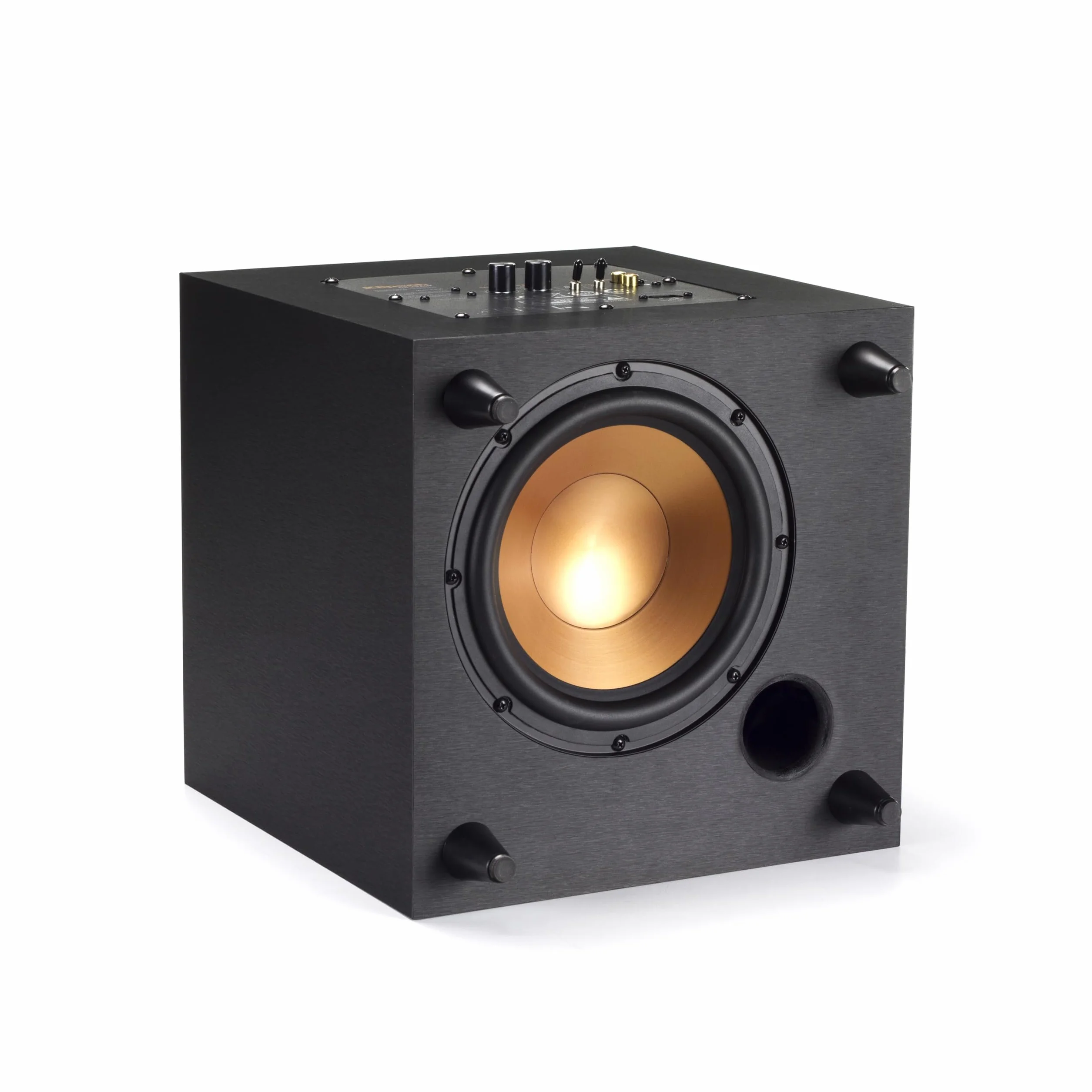 Klipsch - Altavoz envolvente de subwoofer, 150 vatios de potencia máxima, Reference R-8SW, (vinilo negro cepillado, 8 pulgadas)
