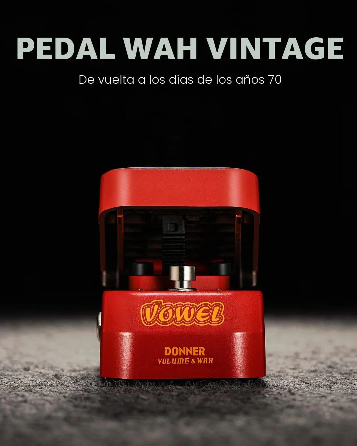 Pedal Wah para guitarra Donner, Pedal de Volumen Wah 2 en 1, Mini pedal de efecto de guitarra eléctrica vintage con control de volumen activo de wah wah, pedal de guitarra ligero