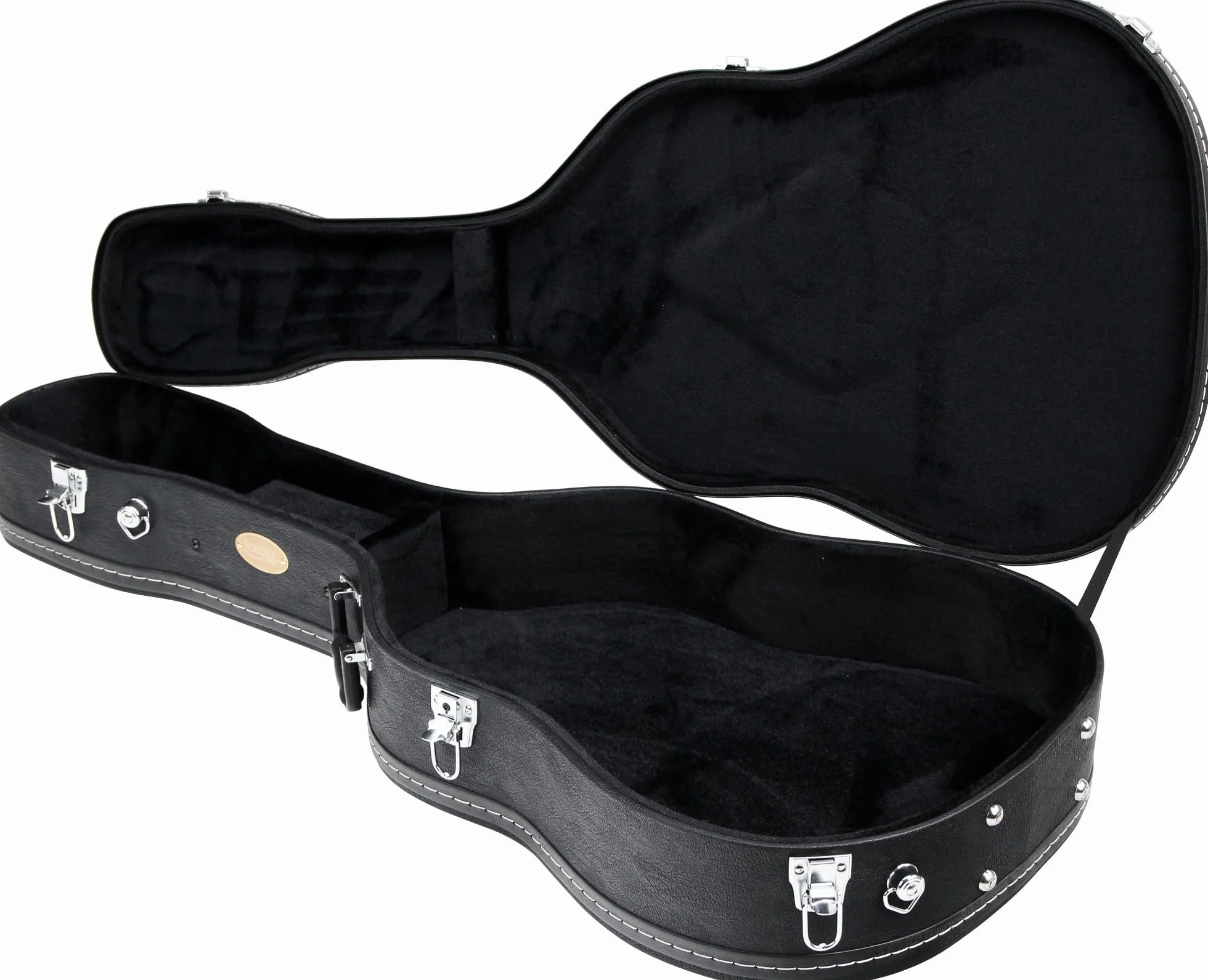 ROCKTILE Estuche Deluxe 4/4 (para Guitarra Western, Guitarra clásica y Guitarra acústica, Compartimento Interior Integrado con Cierre, Negro)