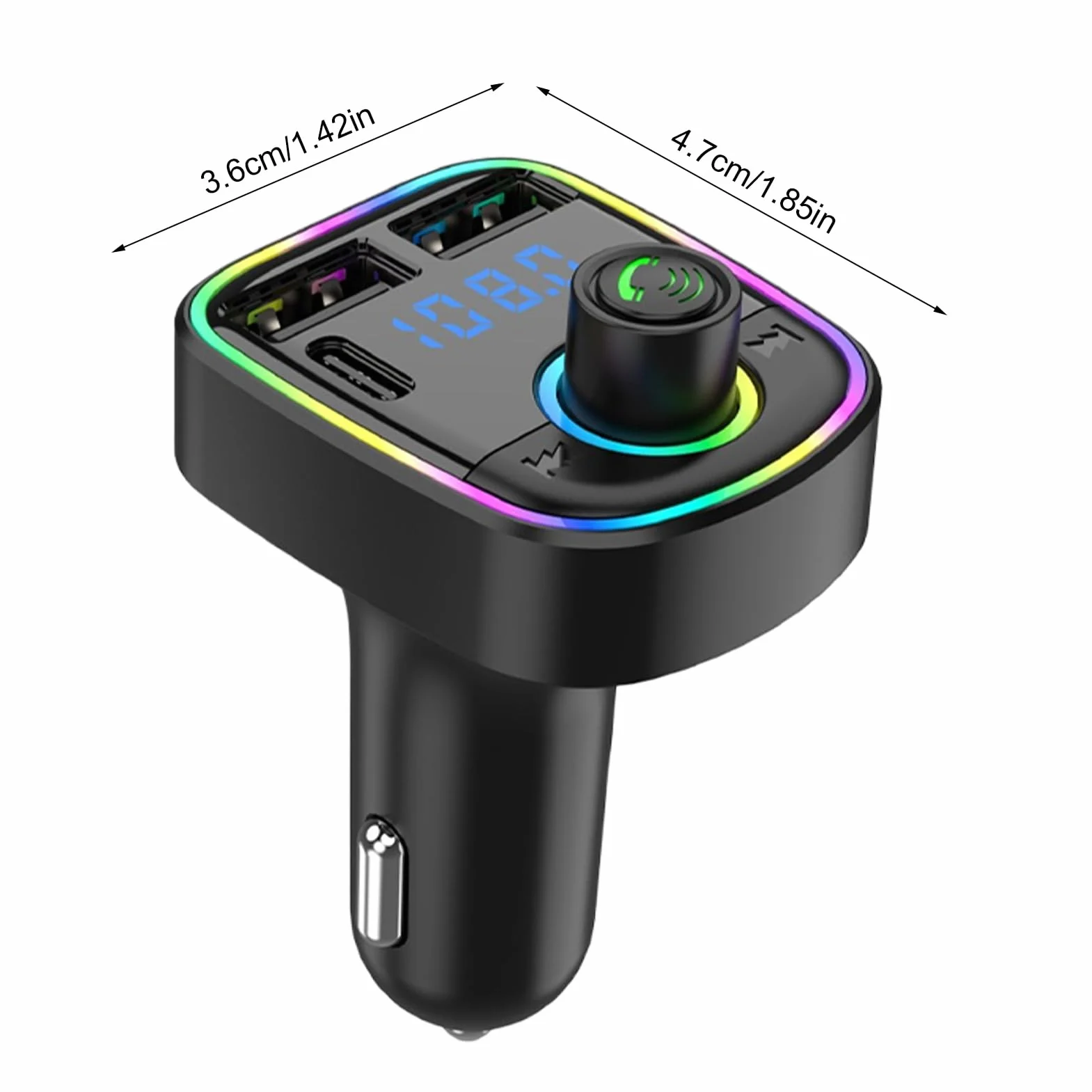 Transmisor FM para Coche | Adaptador De Coche con Carga Rápida | Transmisor Inteligente con Cancelación de Ruido y Reproductor MP3 para Viajes Diarios y Trayectos