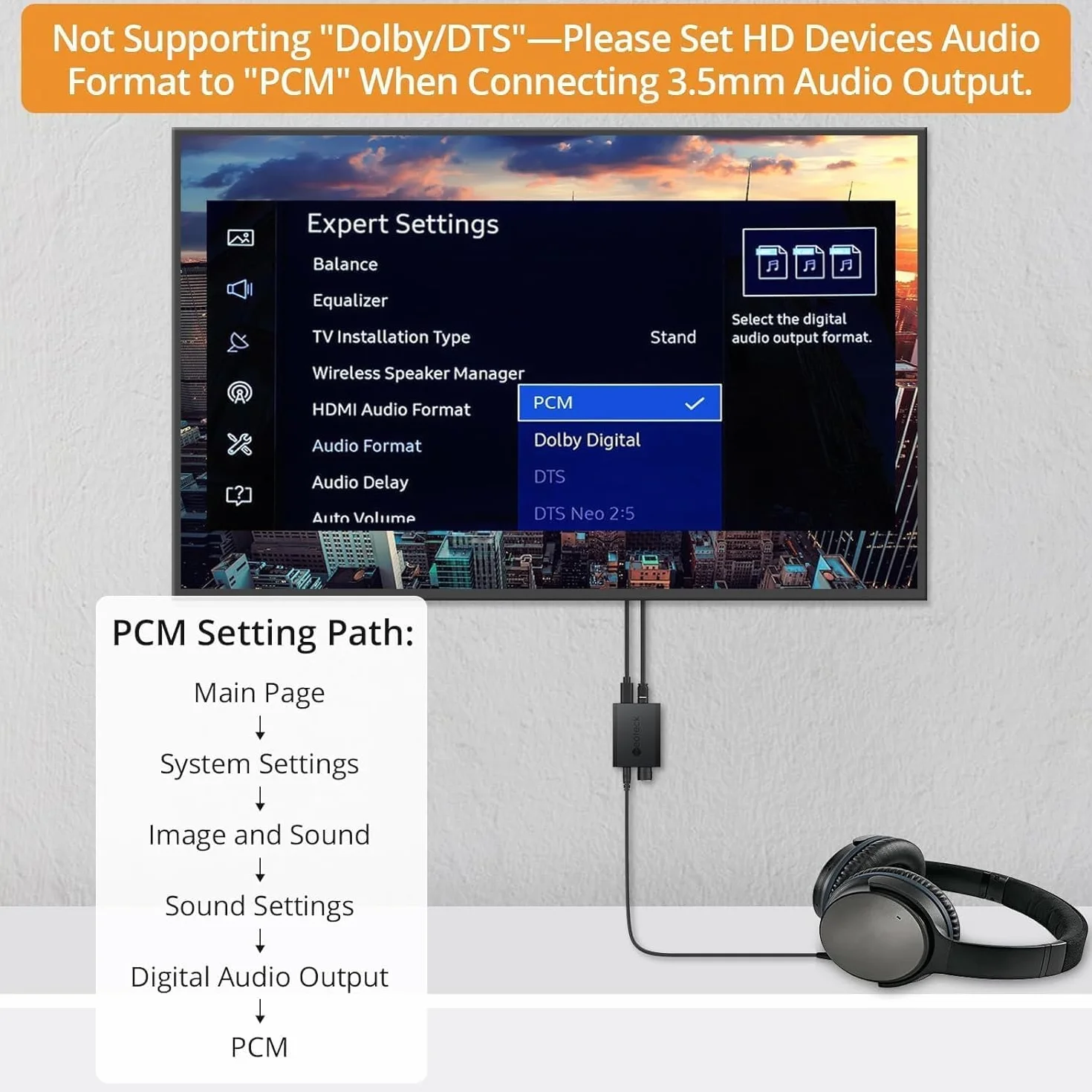 Neoteck DAC 192kHz SPDIF a 3,5mm Convertidor Digital a Analógico con Chip Amplificador