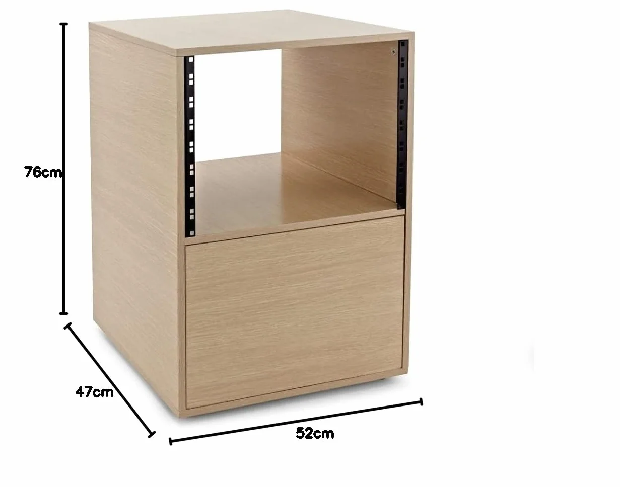 Armario rack de estudio 8U de Gear4music Wood H-76cm W-52cm D-47cm