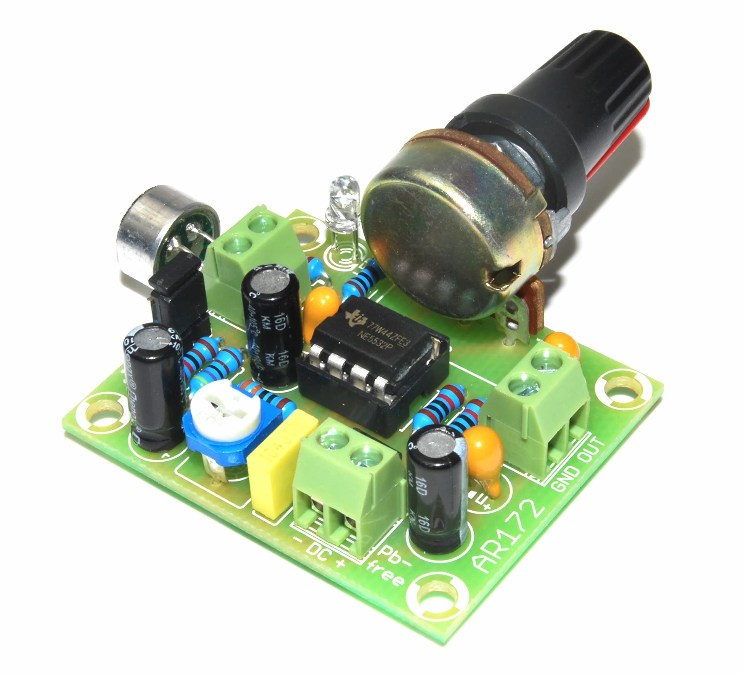 ar172 Micrófono Amplificador Montar Electret Ajustable Verde