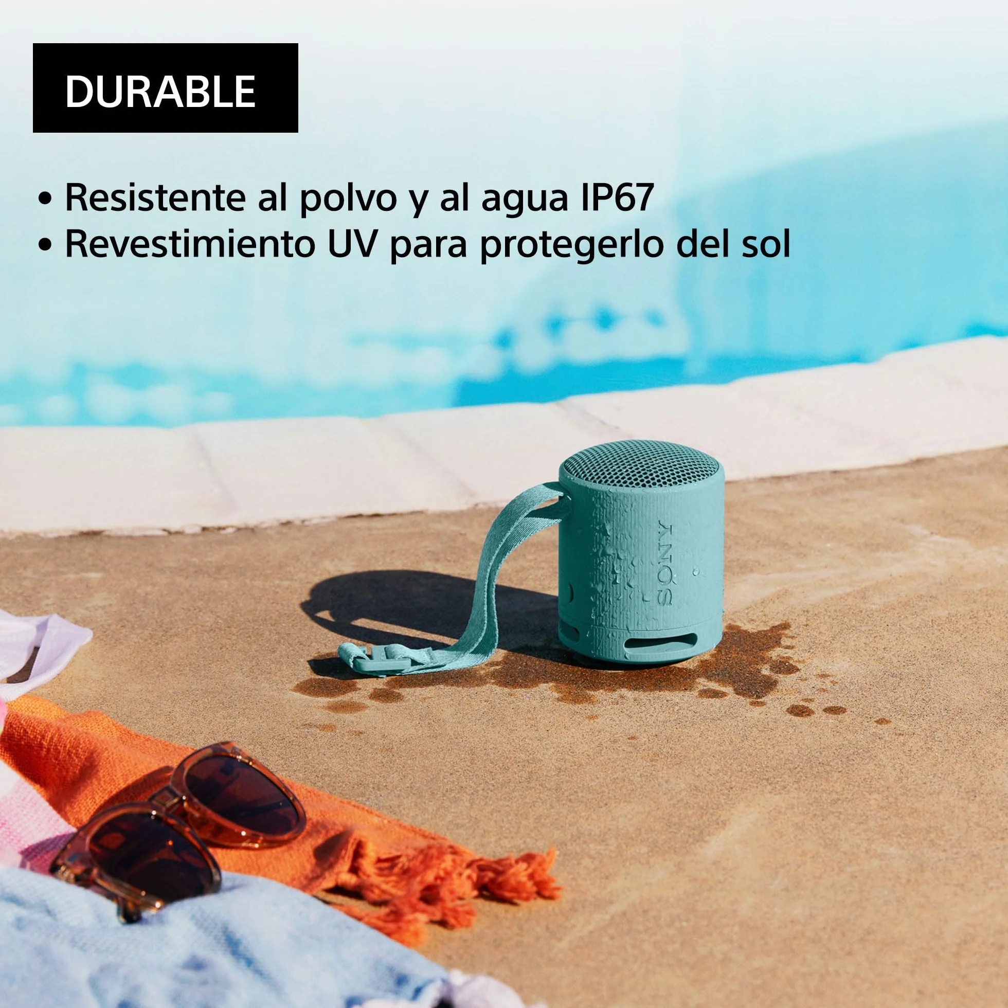Sony Altavoz Bluetooth SRS-XB100 IP67 Resistente al Agua y Polvo 16h Batería Compacto Negro