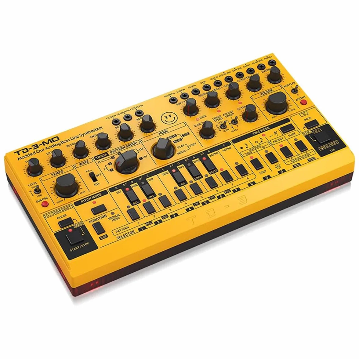 Sintetizador de línea de bajo analógico Behringer TD-3-MO-AM "Modded Out" con VCO, VCF controlable por MIDI y oscilador de subarmónicos