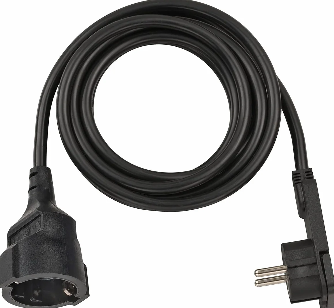 Brennenstuhl Cable Alargador 3 m Enchufe Plano Negro