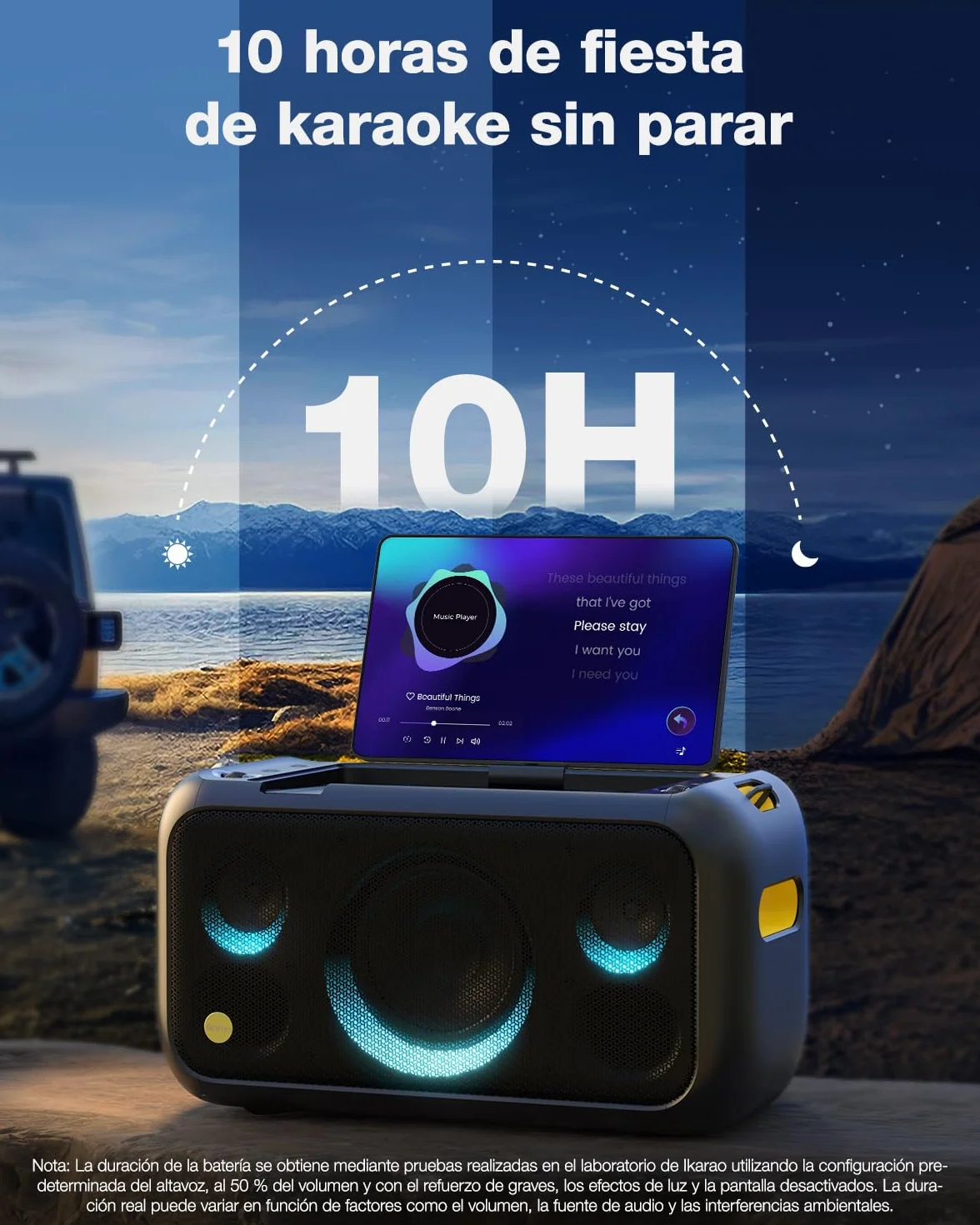 Máquina de Karaoke para Adultos con Pantalla de Letras, Pantalla integrada de 33,8 cm, máquina de Karaoke Realmente Todo en uno con 2 micrófonos inalámbricos (Ocultos y de Carga automática), Altavoz