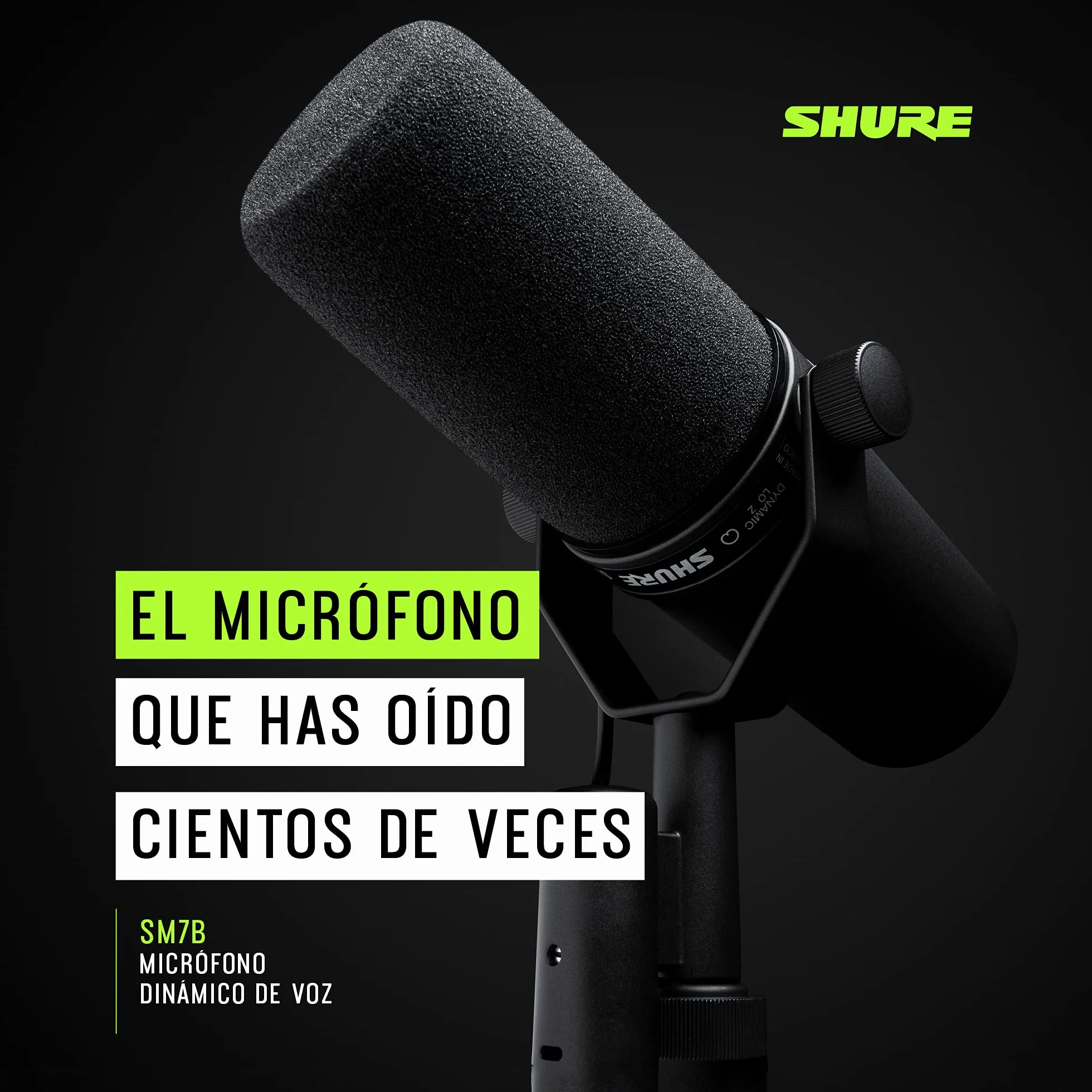 Shure SM7B - Micrófono dinámico cardioide, Proporciona un Sonido cálido para radiodifusión, podcasts y grabación