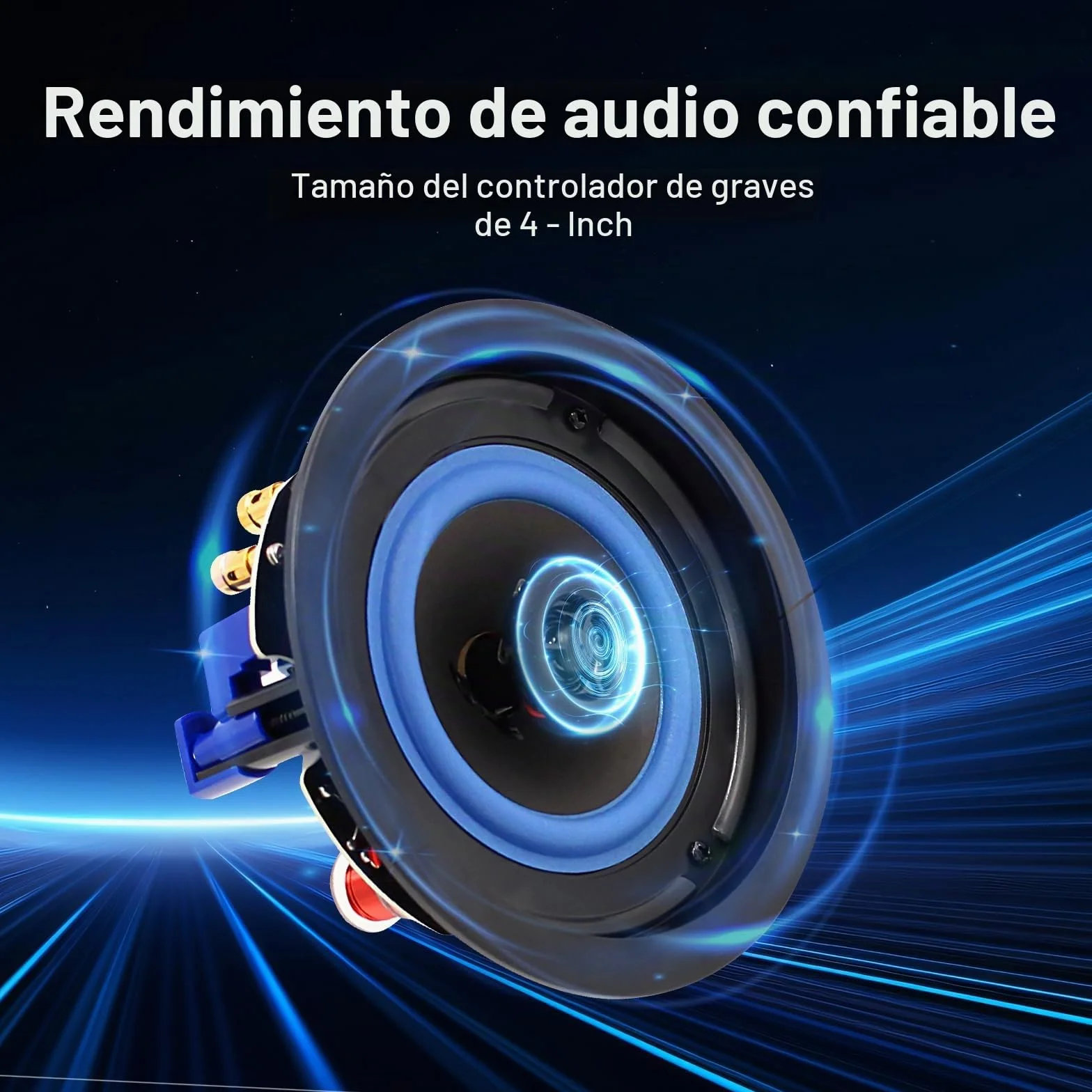 STUDIOFINIX Altavoces pasivos HCS418 de 160 vatios de 2 vías para montaje empotrado en techo en pared, ideal para baño, cocina, sala de estar, oficina (2 altavoces)