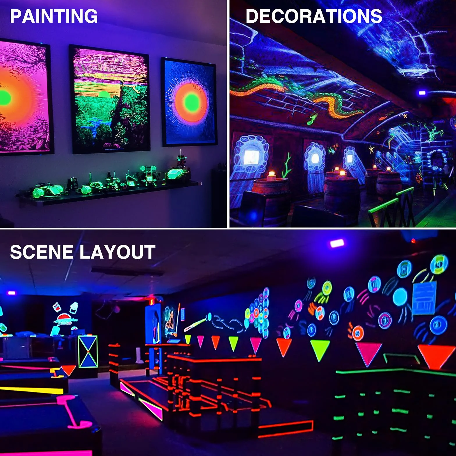 Onforu 2 Pack Luz UV 50W, Luz Negra Impermeable IP66, Foco UV Ultravioleta Fluorescente Lámpara de Escenario Blacklights para Bar Club DJ Discoteca Fiesta KTV Pinta Corporal Gimnasio Halloween