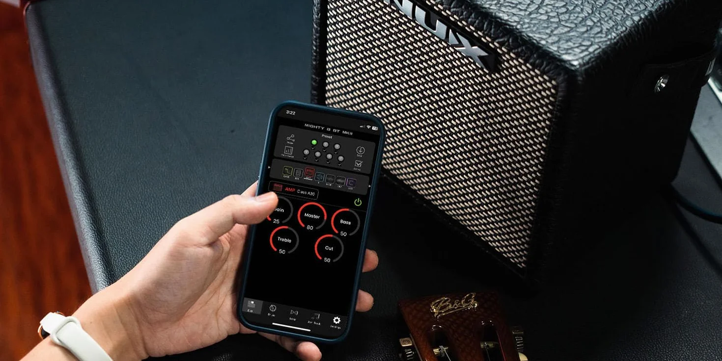 Nux Mighty 8BT MK2 amplificador portátil de modelado de guitarra con Bluetooth + cable jack keepdrum