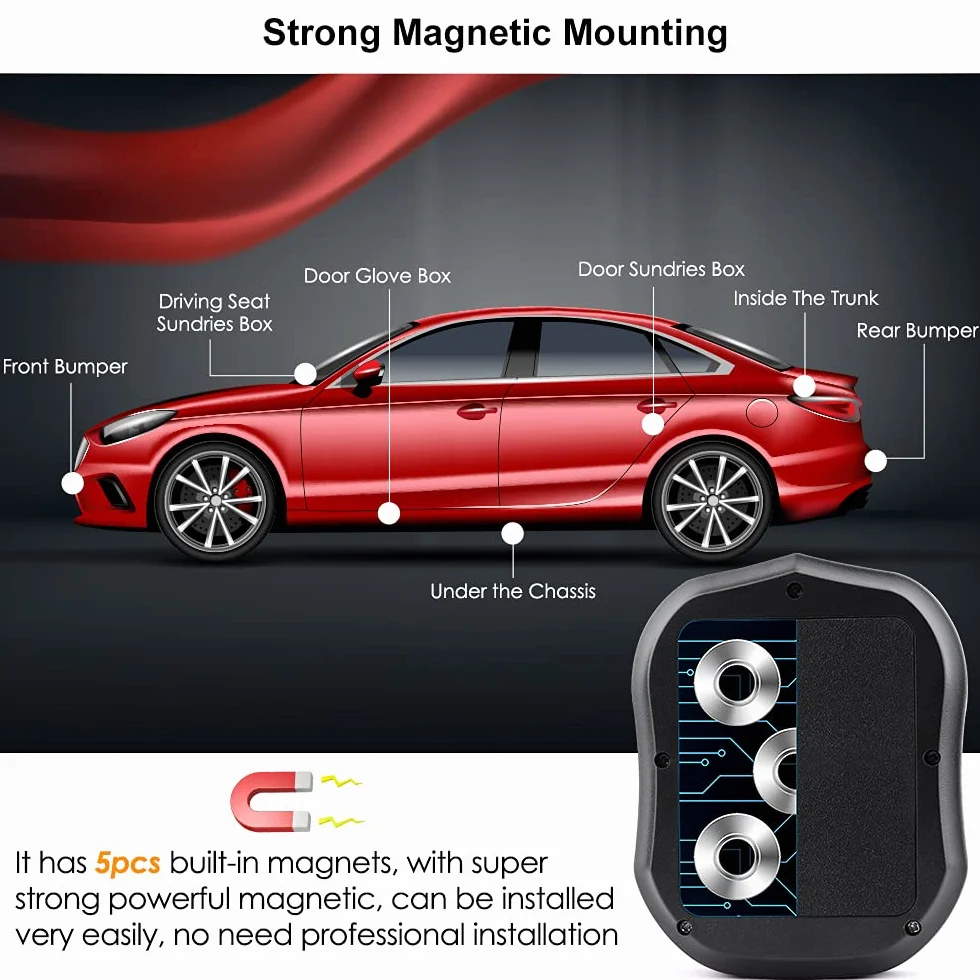 Winnes 4G Localizador GPS para Coche TK905 magnético 5000mAh Impermeable antirrobo posicionamiento preciso aplicación Gratuita para Coches Motocicletas Camiones,60 Días en Espera.