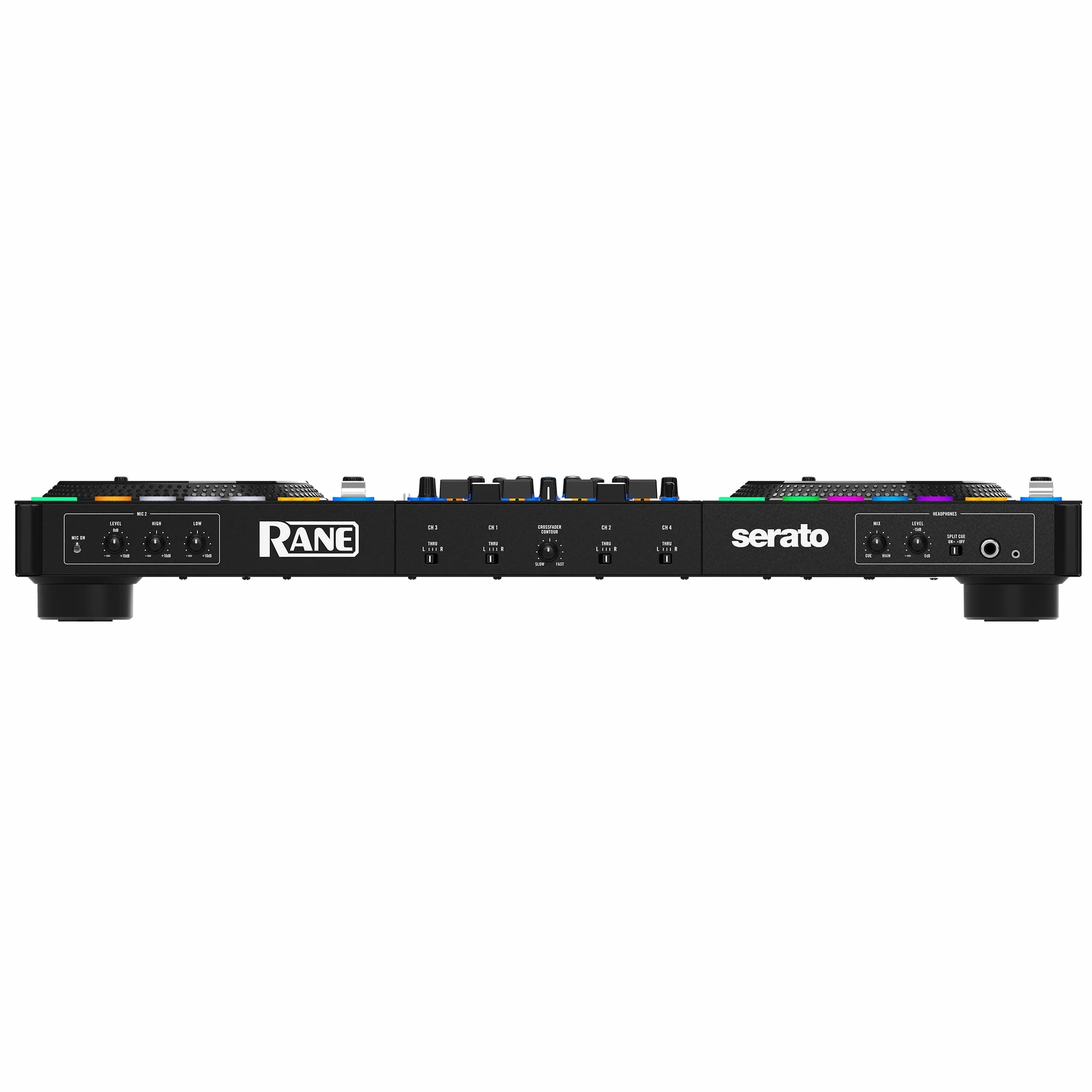 RANE FOUR Controlador DJ Stems Avanzado, 4 Canales, Jog Wheels de 8.5 Pugadas + Displays, Mezclador DJ con FX Internos, Serato DJ Pro + Pitch 'n Time DJ