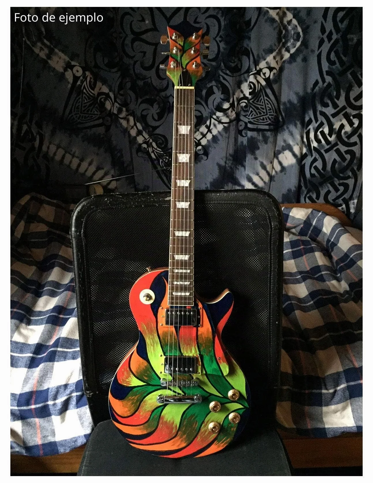 Rocktile Kit Guitarra Eléctrica Single Cut - DIY cuerpo caoba con tapa álamo, 2x humbuckers, diapasón palisandro, mástil atornillado