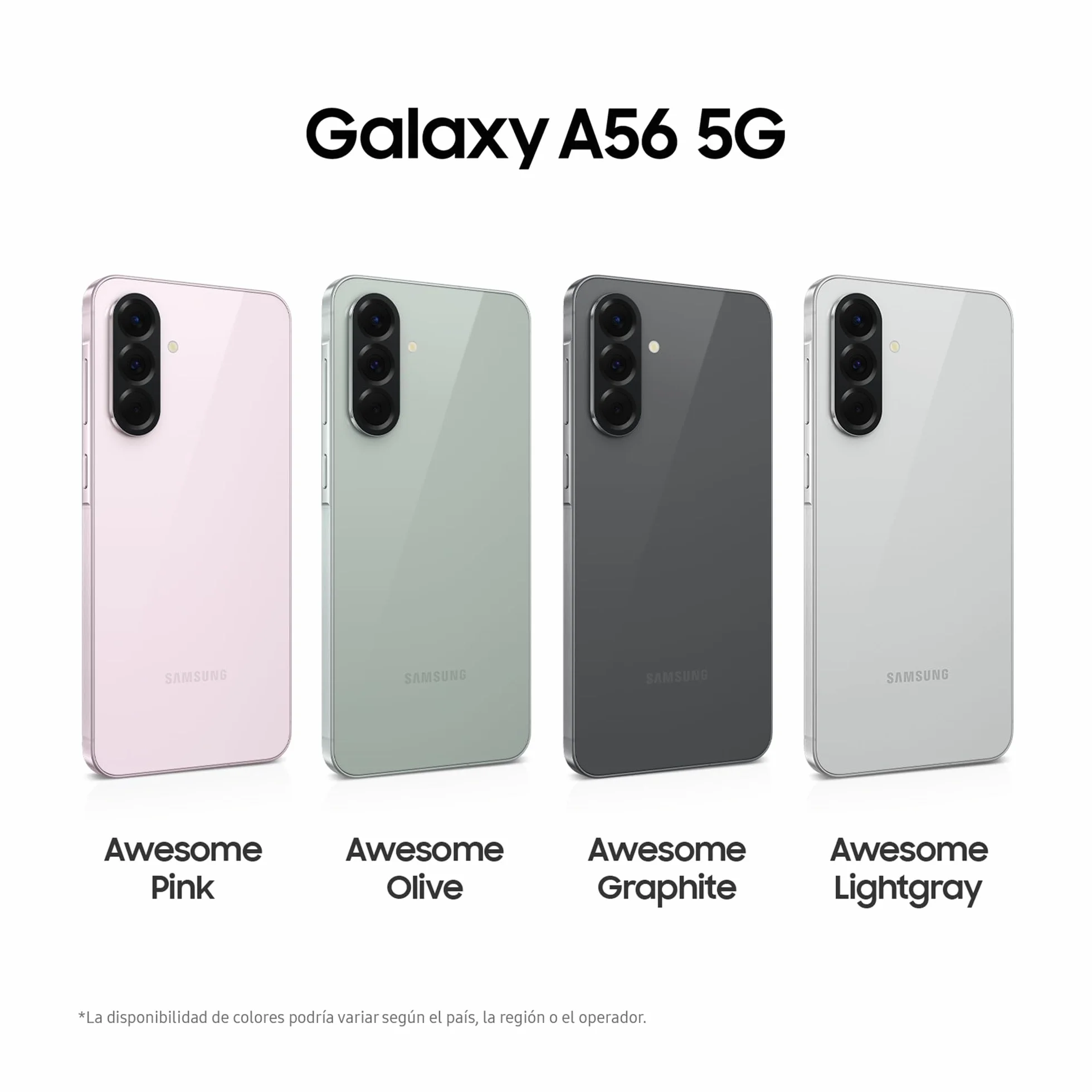 Samsung Galaxy A56 5G 256GB, Teléfono Móvil, 8GB RAM, 50MP Cámara, Negro, Garantía del Fabricante 3 Años + 1 Año Extra