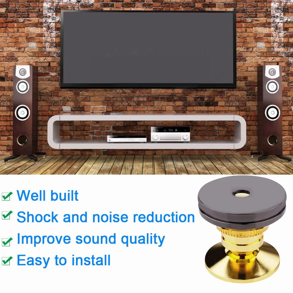 Puntas de Aleación de Zinc para Altavoces, Soportes Antivibración, Almohadilla de Base de Choque 4PCS