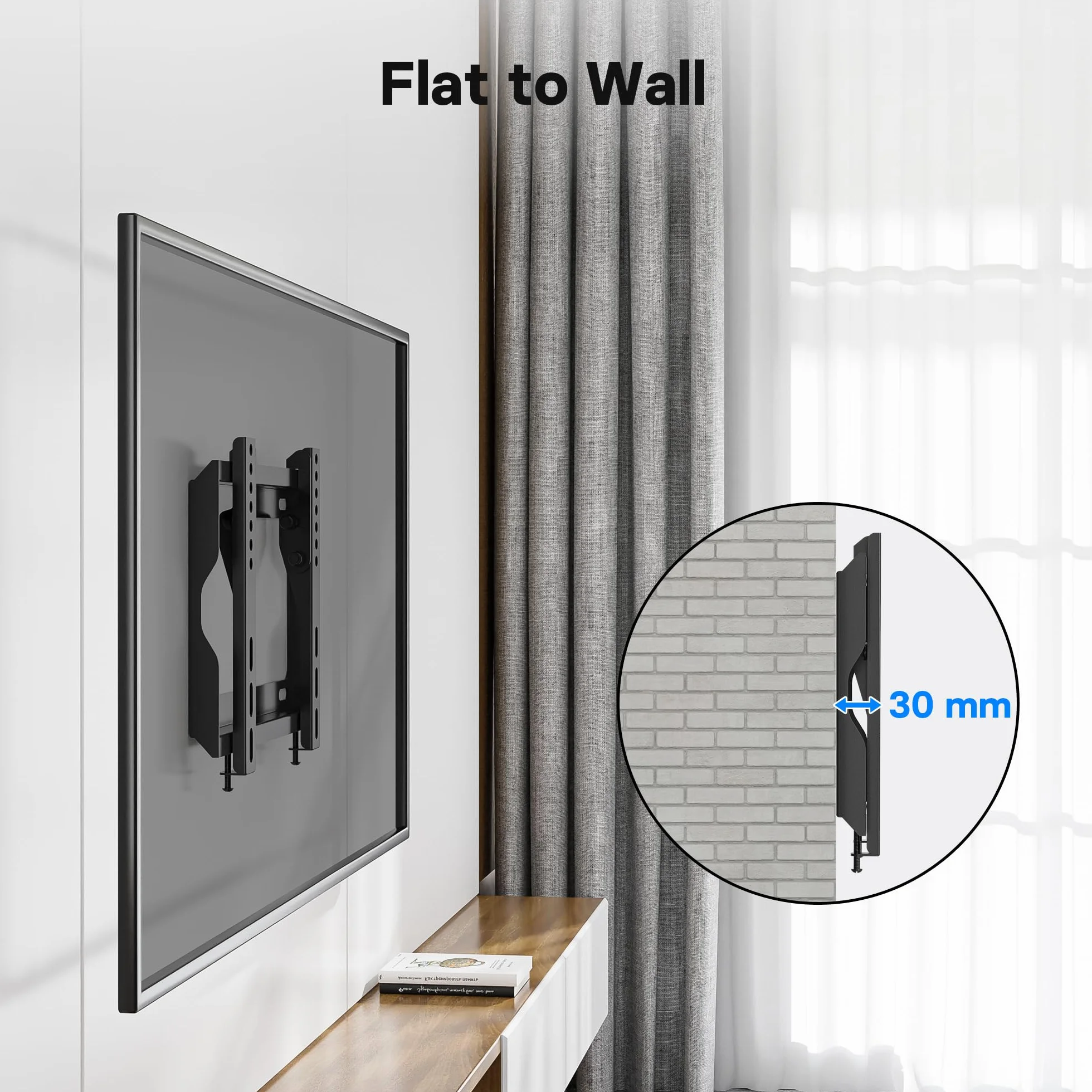 BONTEC Soporte TV Pared Inclinable Ultrafino para 17-45 Pulgadas LED/LCD/OLED Plasma, Máx 30 kg, VESA 200x200mm
