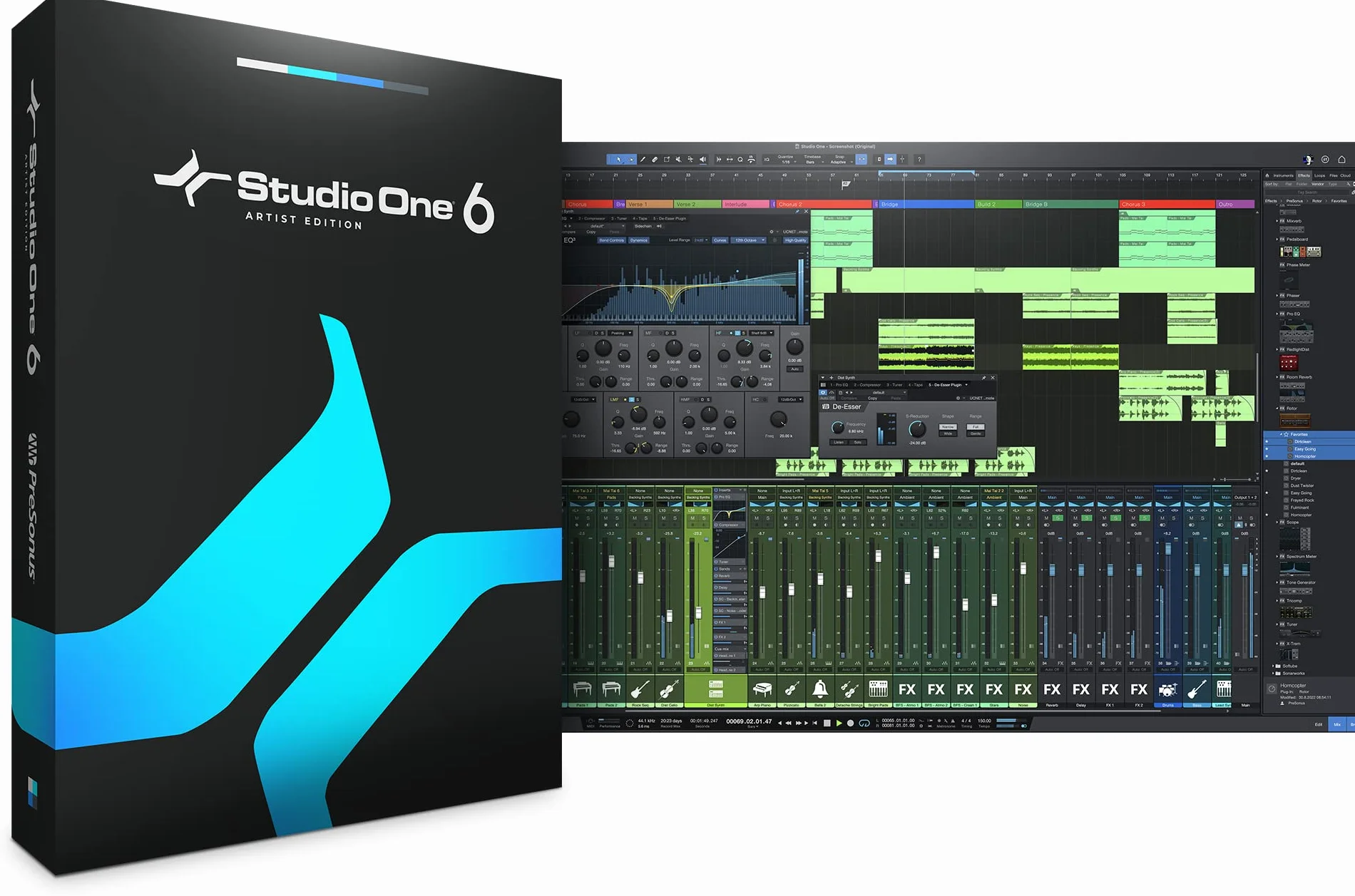 PreSonus StudioLive 32R, 34 entradas, Mezclador de rack de 32 canales, caja de escenario e interfaz de audio
