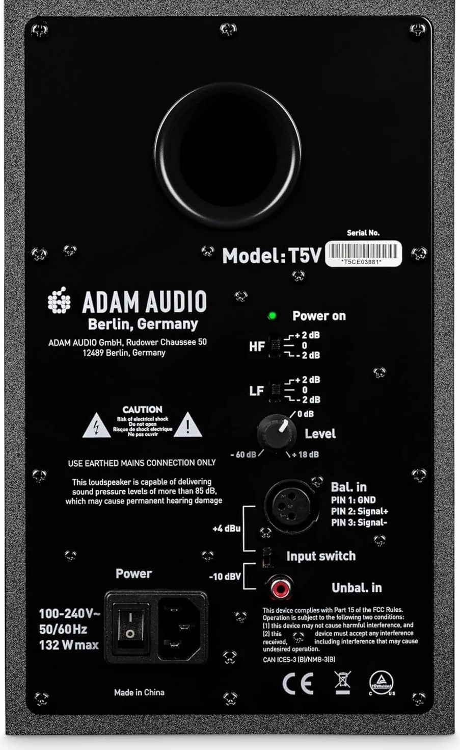 ADAM T5V 5" Nearfield MONITOR ALTAVOZ