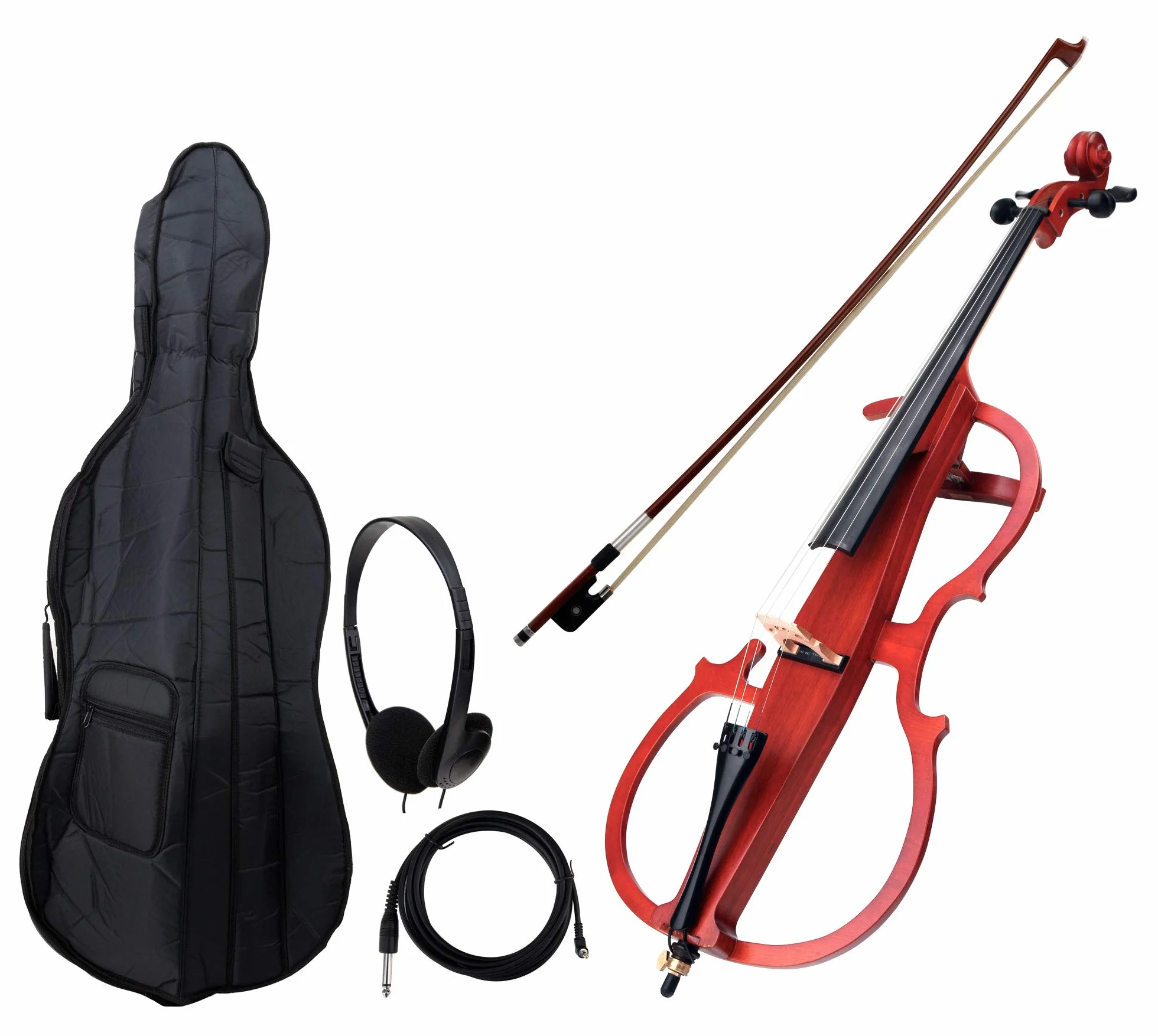 Classic Cantabile CE-200 Violonchelo Eléctrico (cello eléctrico con pastilla, funda, tamaño 4/4) natur mate