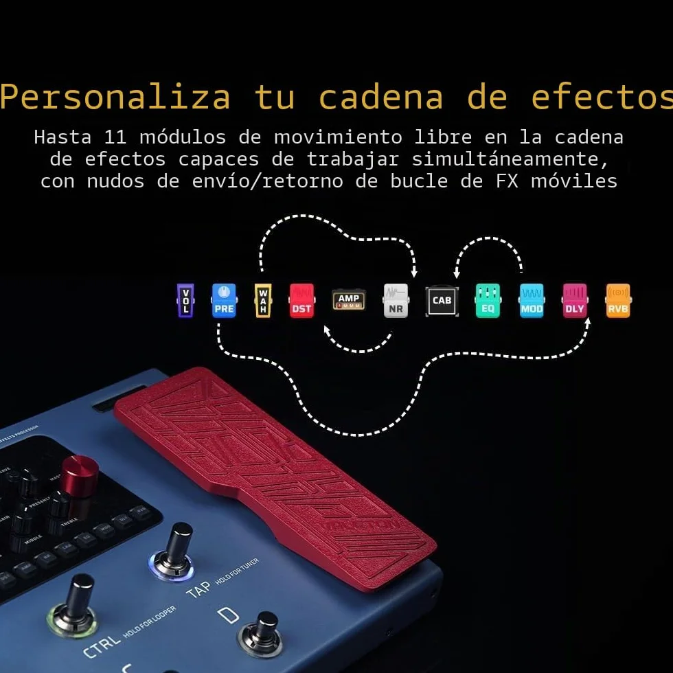 VALETON Guitarras Bajo Pedal de Efectos Multi-Efectos Procesador Guitarras Bajo Modeling IR Gabinets Simulación con FX Loop MIDI I/O Expression Pedal estéreo OTG USB GP-200X
