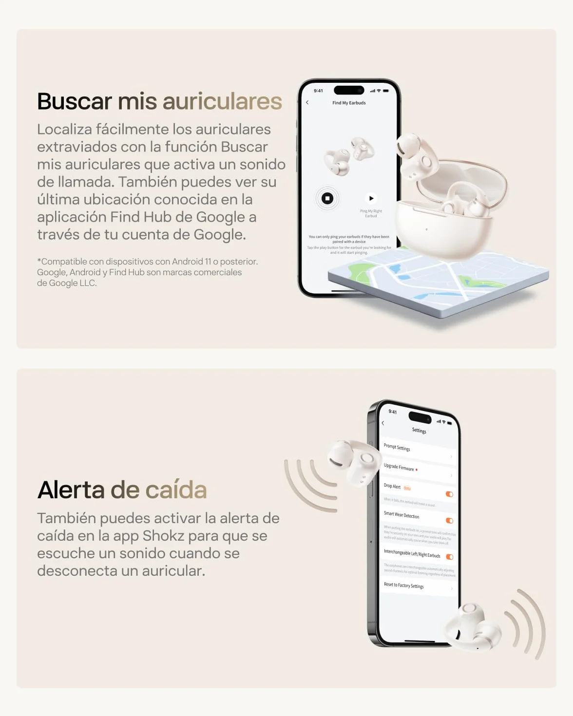 SHOKZ Auriculares Open-Ear Clip-on OpenDots 2, Dolby Audio con Graves Profundos, 40 h de batería, Bluetooth 6.1, Resistencia al Agua IP57, reducción de Ruido con IA, Carga rápida inalámbrica, Blancos