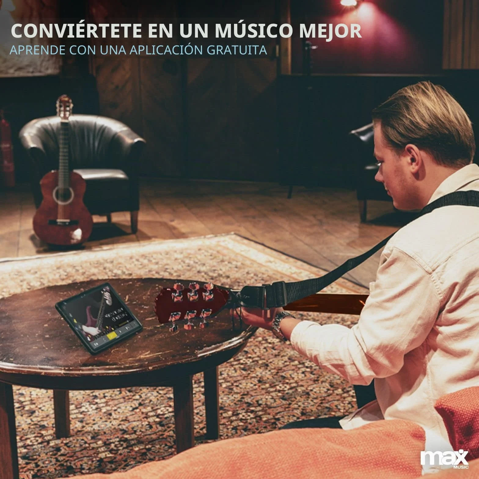 MAX SoloJam Guitarra Acústica Madera Oscura – Pack de Iniciación con Funda, Afinador, Correa, Púas y Cuerdas de Repuesto. Kit Completo para Aprender, Practicar o Regalar a Músicos Principiantes