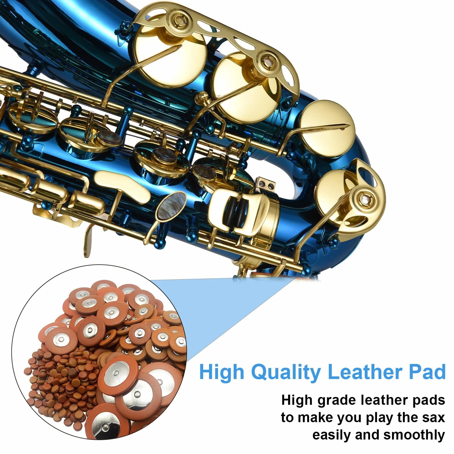 Btuty Saxofón alto Eb E-Flat para principiantes – Kit de inicio con funda, boquilla, correas y paño de limpieza