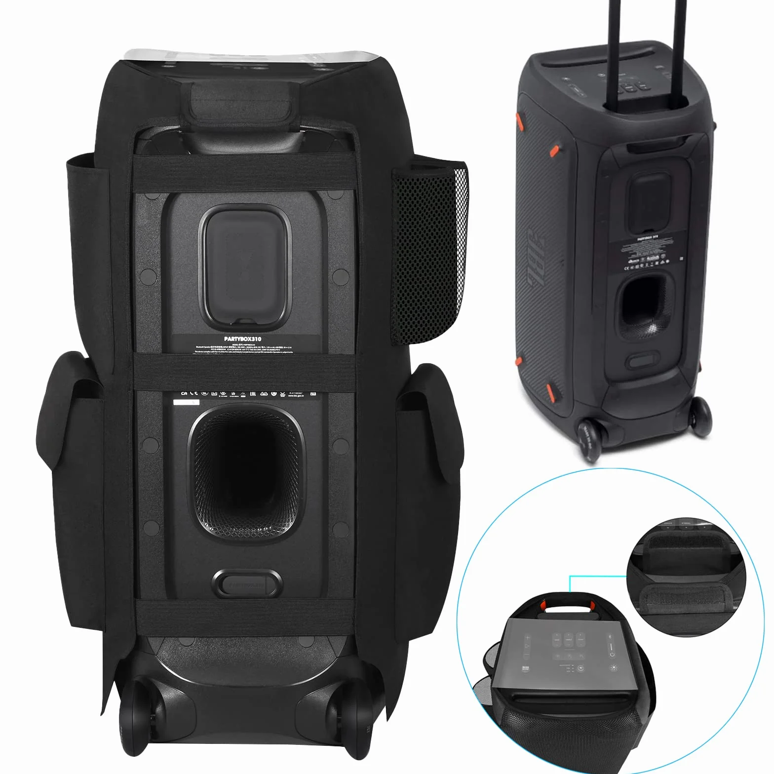 Estuche para JBL PartyBox 310 - Altavoz portátil para Fiestas, PartyBox 310 Accesorios Funda Protectora portátil Funda de Almacenamiento Suave para el Polvo (Negro)