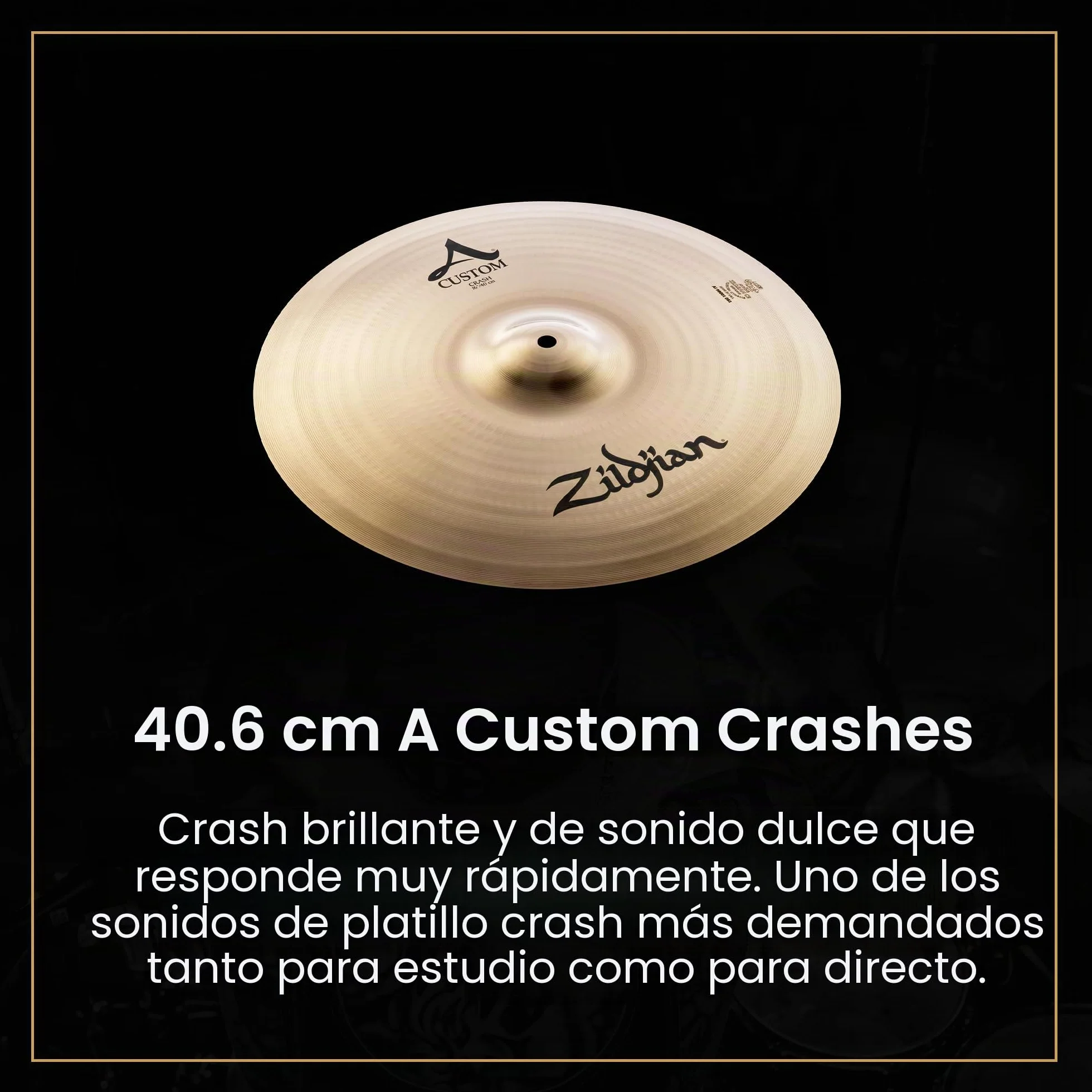 Zildjian A20579-11 A Custom Series Cymbal Box Set - 14" Hi-Hats, 16"/18" Crash, 20" Medium Ride, 4 Paquetes