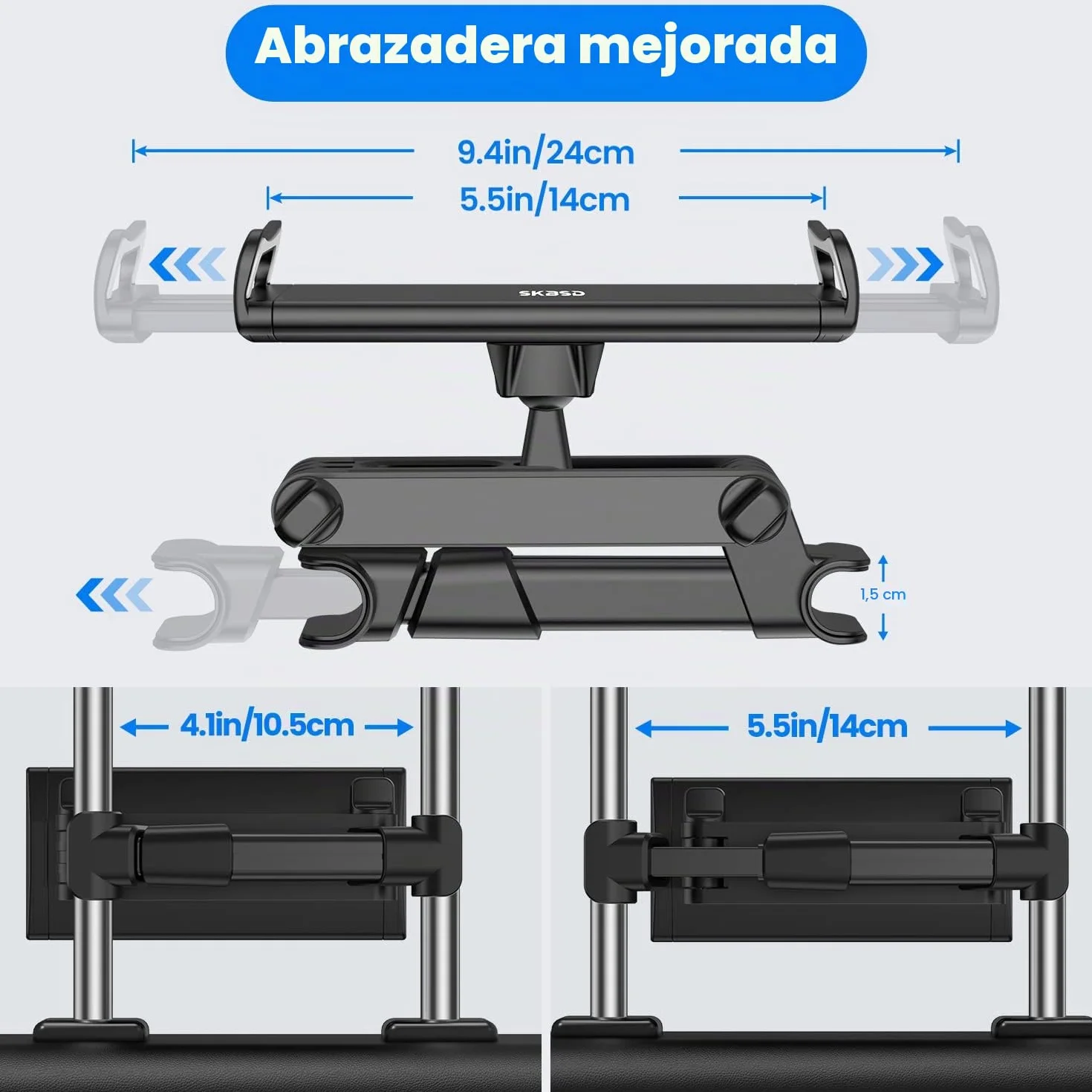 Soporte Tablet Coche, Soporte Reposacabezas para Tablet ,Soporte Tablet de Coche con Apoyo 360 Rotación para 4,7~13 Pulgadas iPad, iPhone, Galaxy Tab, Huawei Mediapad, Switch et d'autres Smartphones