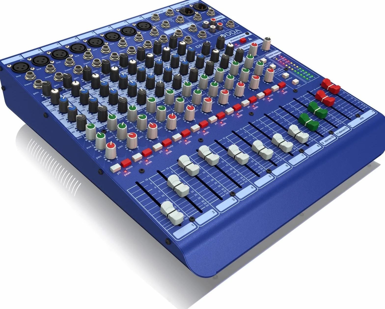 Mezclador de estudio y directo analógico Midas DM12 de 12 entradas con preamplificadores de micrófono Midas