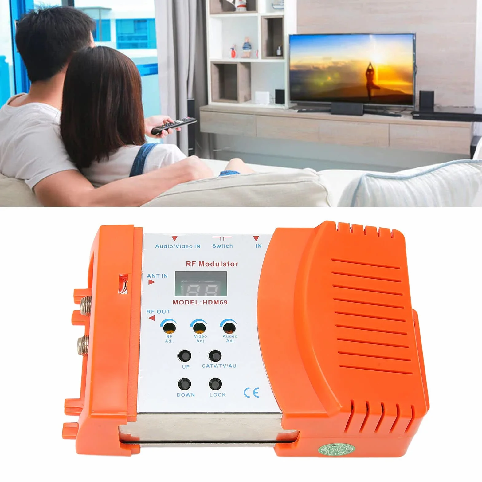 flexman Modulador HDMI, HD Multimedia Interface y AV a RF Modulador, HD 1080P Interfaz Multimedia, AV a RF Modulador HD Interfaz Multimedia RF Computadora de Frecuencia, Modulador Portátil Estándar