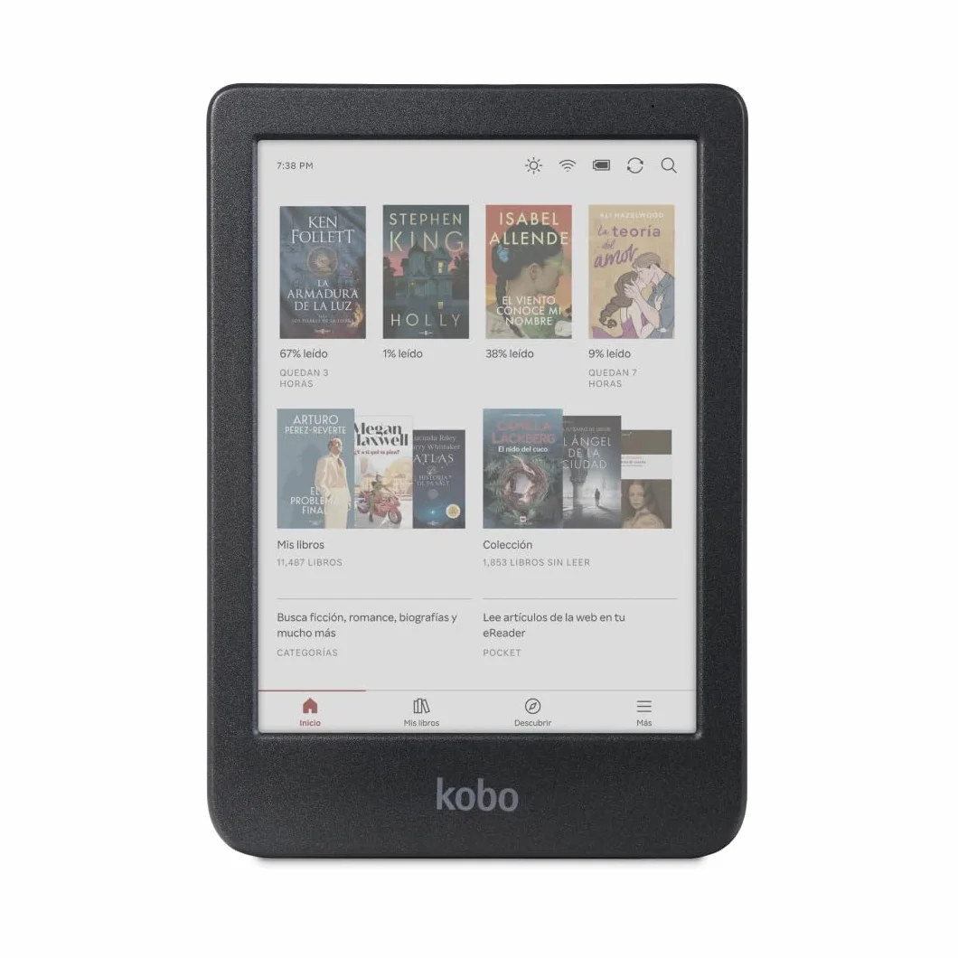 Kobo Clara Colour eReader 6" E Ink Kaleido 3 Pantalla Color sin Reflejos Modo Oscuro Resistente al Agua Audiolibros 16 GB Negro