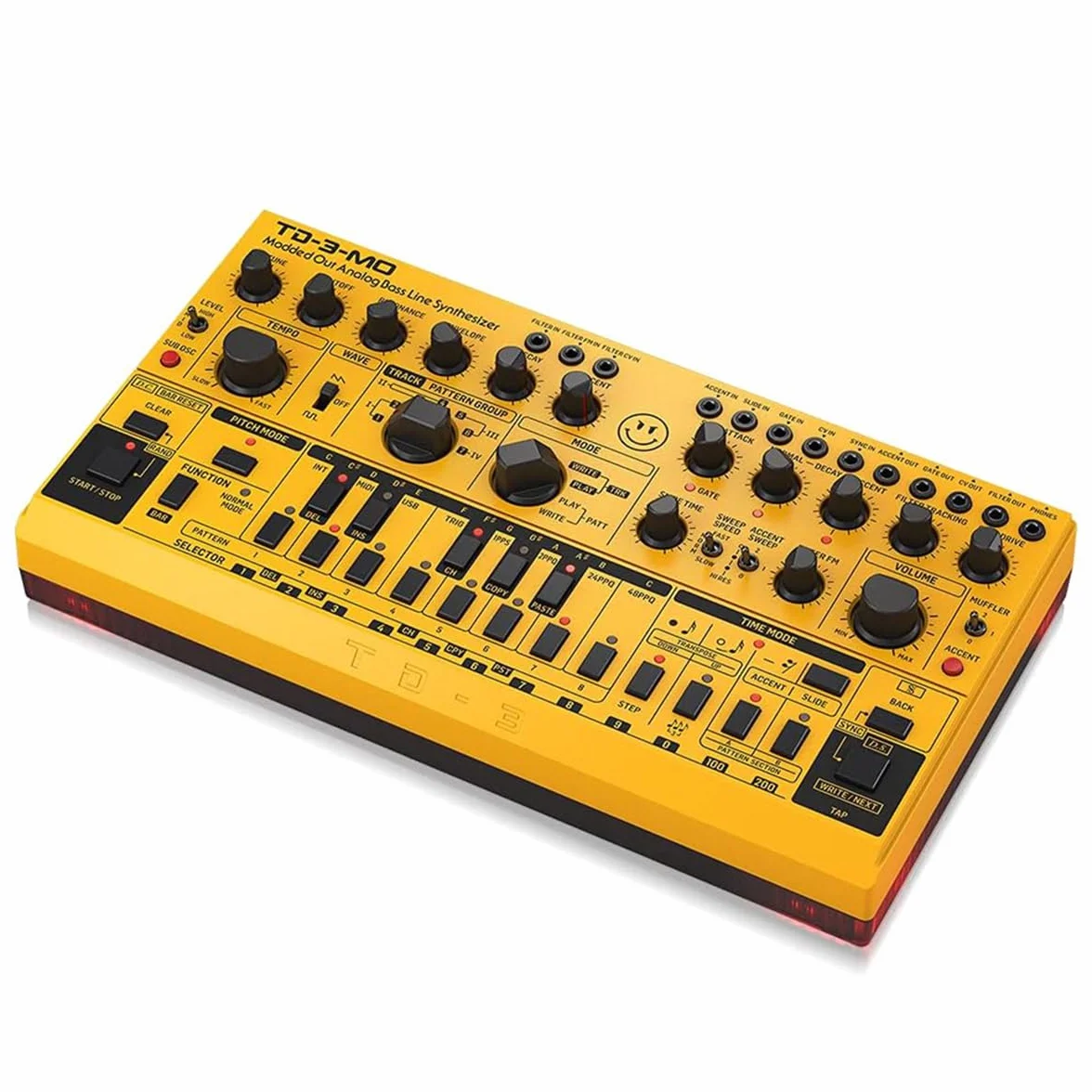 Sintetizador de línea de bajo analógico Behringer TD-3-MO-AM "Modded Out" con VCO, VCF controlable por MIDI y oscilador de subarmónicos