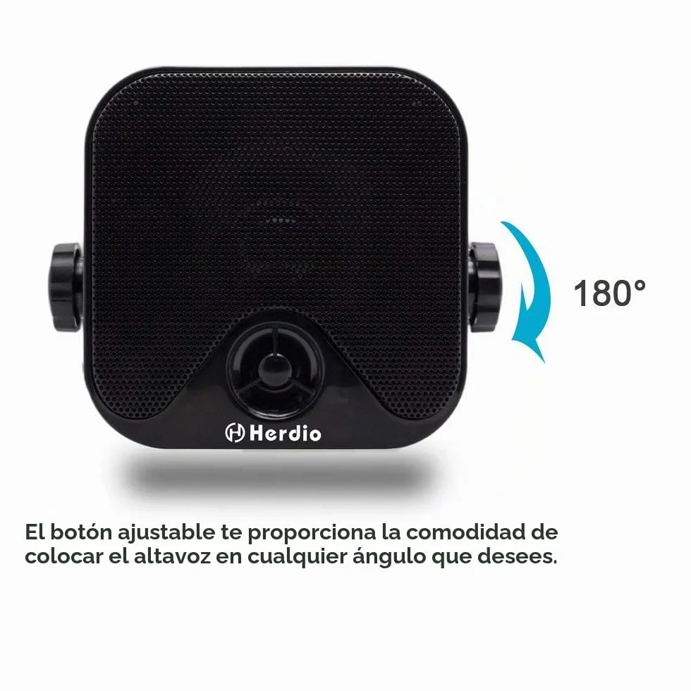 Herdio 4 Inch Resistente al Agua Barco Marina Caja Exterior Altavoces Superficie Montado para Skid Steer ATV UTV RZR Golf Carro Tractor Powersports Barco Camión Jeep
