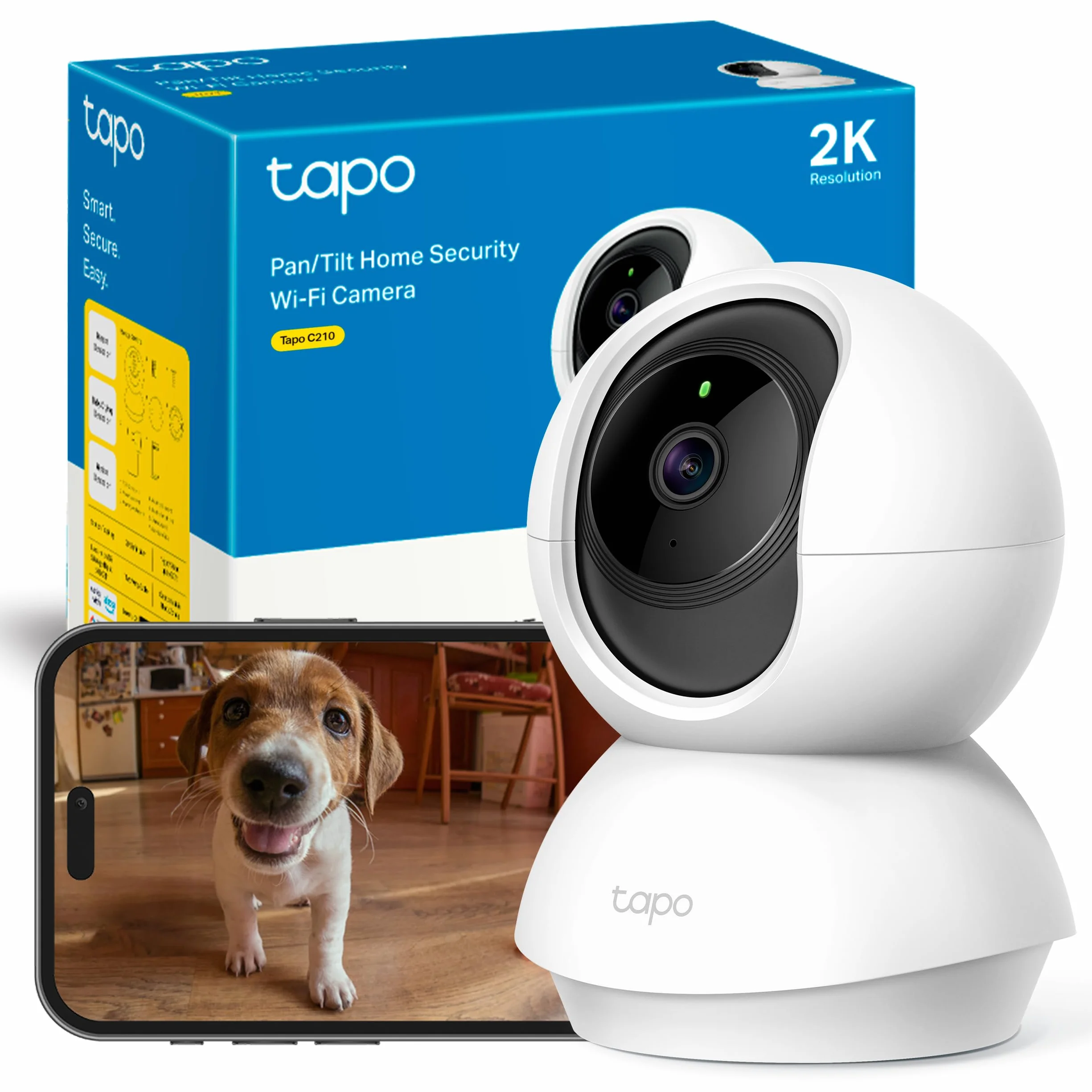 Tapo C210 Cámara IP WiFi 360° 2K Vigilancia Visión Nocturna Detección Movimiento Control Remoto Alexa
