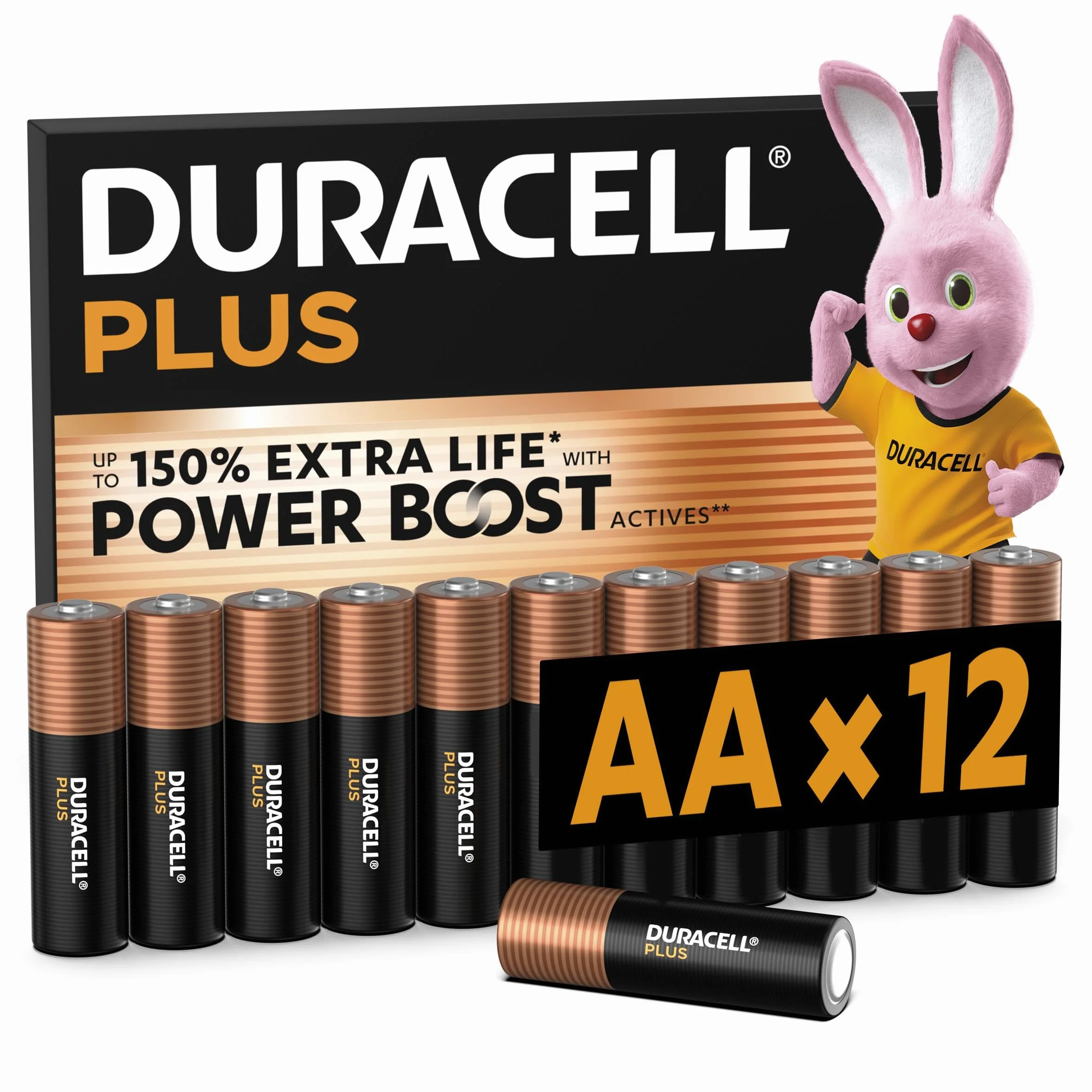 DURACELL Plus Pilas AA 1,5 V Alcalinas Paquete de 12 MN1500